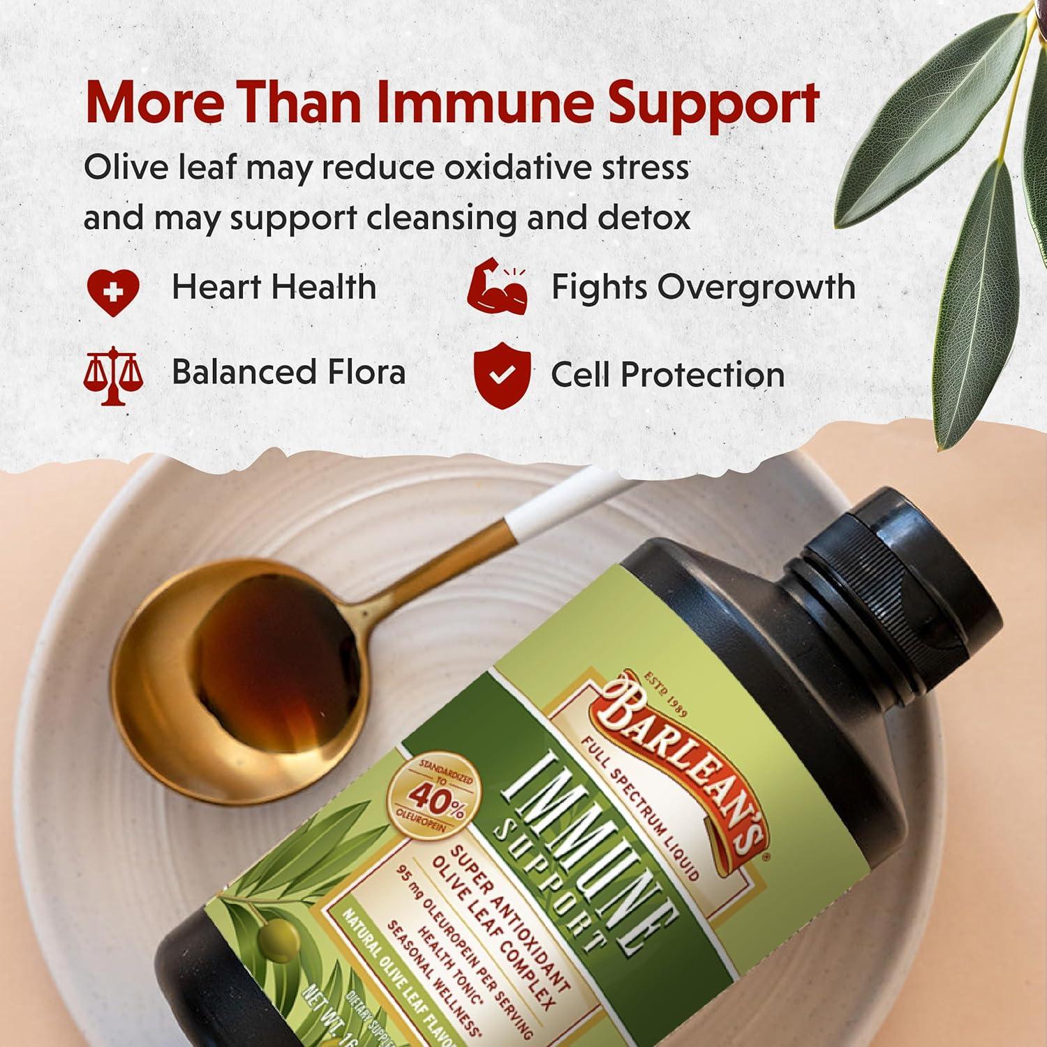 Suplemento Líquido de Hoja de Olivo Barlean's 240ml Antioxidantes