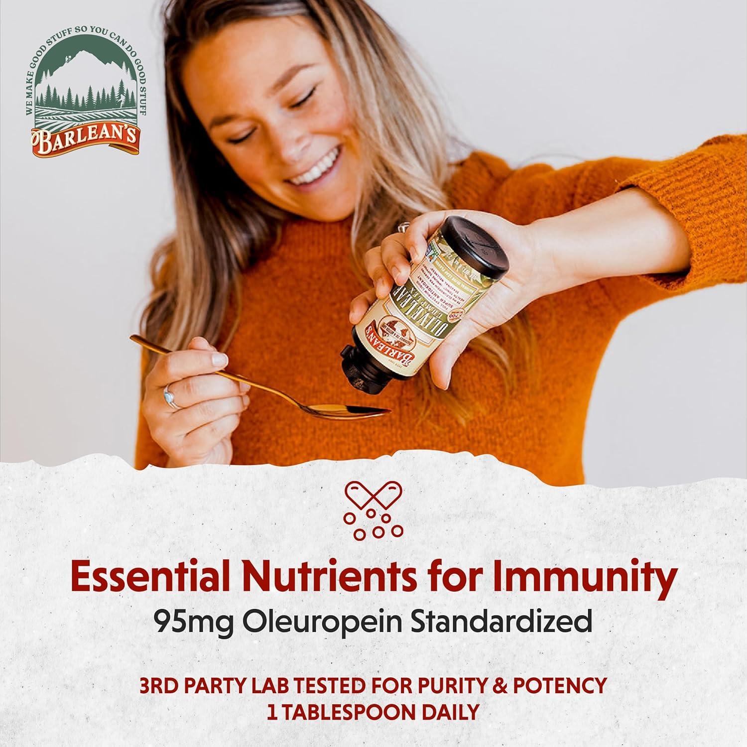 Suplemento Líquido de Hoja de Olivo Barlean's 240ml Antioxidantes