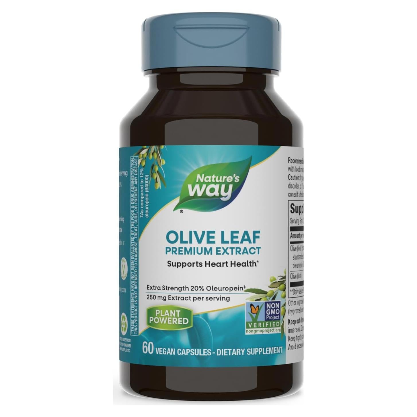 Extracto de Hoja de Olivo Nature's Way 250 mg 60 Cápsulas Veganas