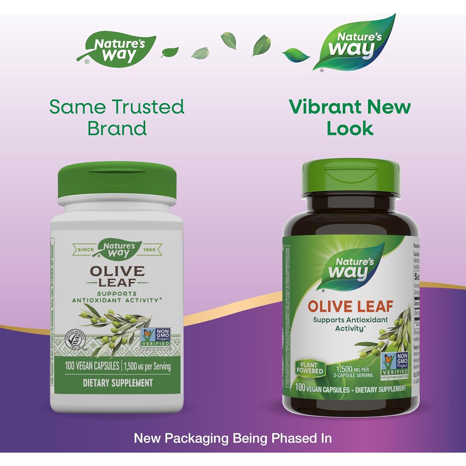 Cápsulas de Hoja de Olivo Nature's Way - 100 Veganas 1500 mg