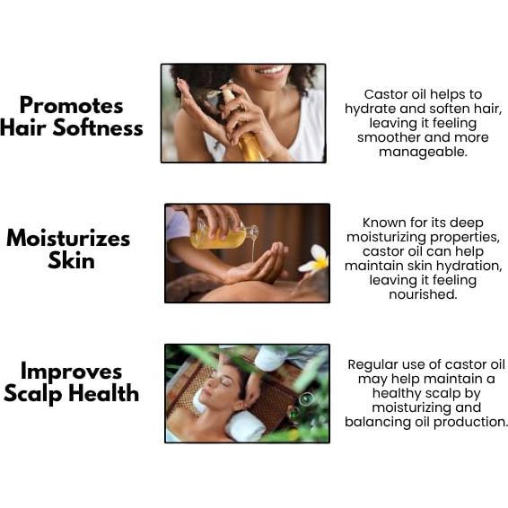 Aceite de Ricino 473 ml - 100% Puro y Natural - Prensado en Frío