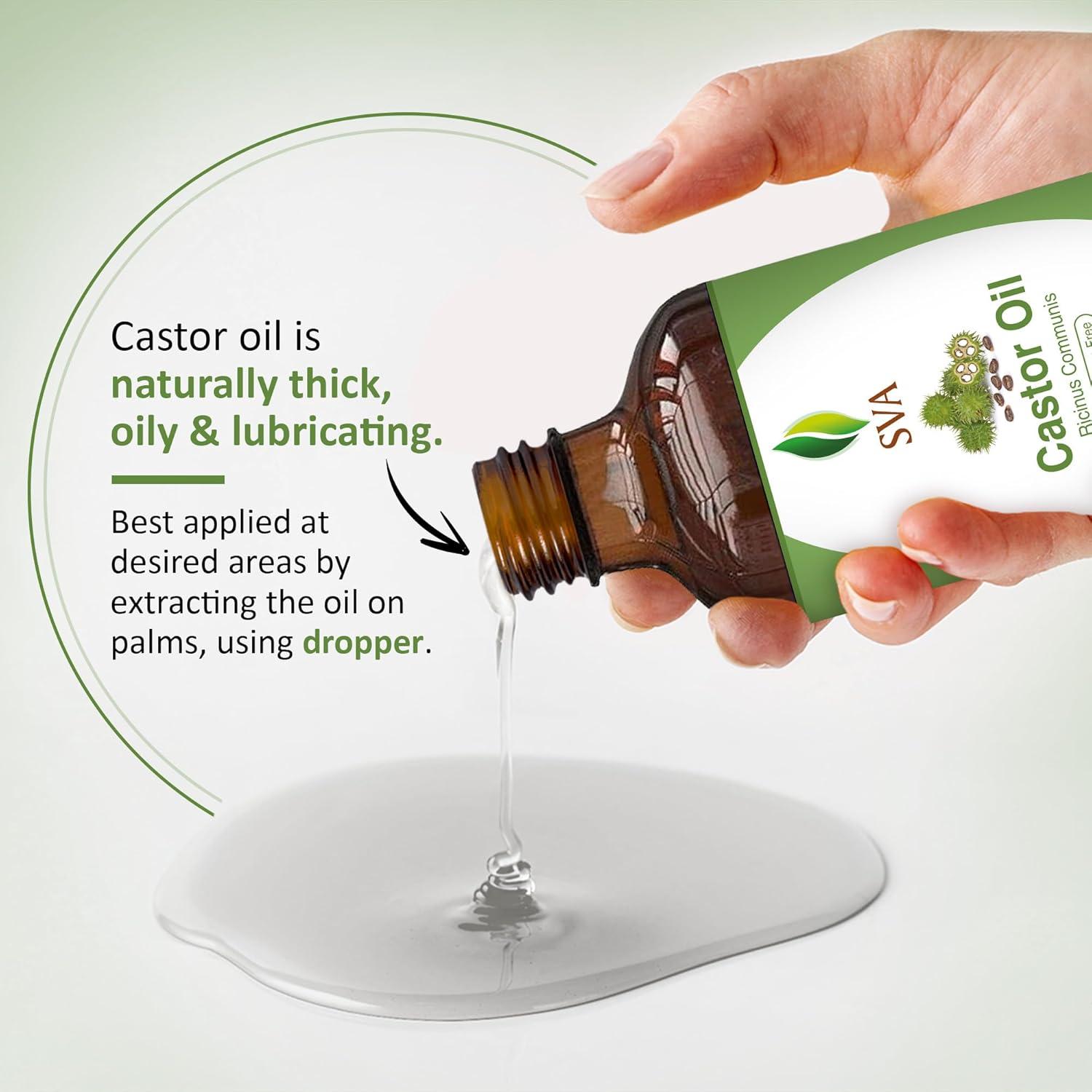 Aceite de Semilla de Ricino SVA 118 ml - 100% Natural Prensado en Frío