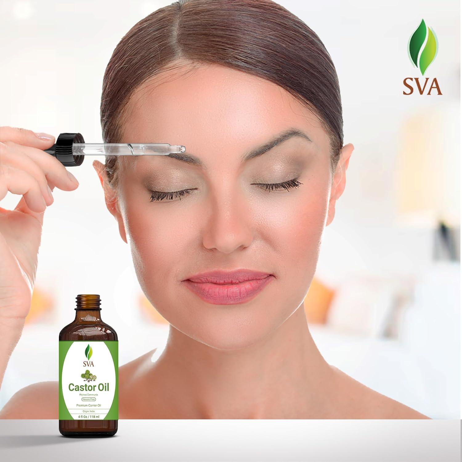 Aceite de Semilla de Ricino SVA 118 ml - 100% Natural Prensado en Frío