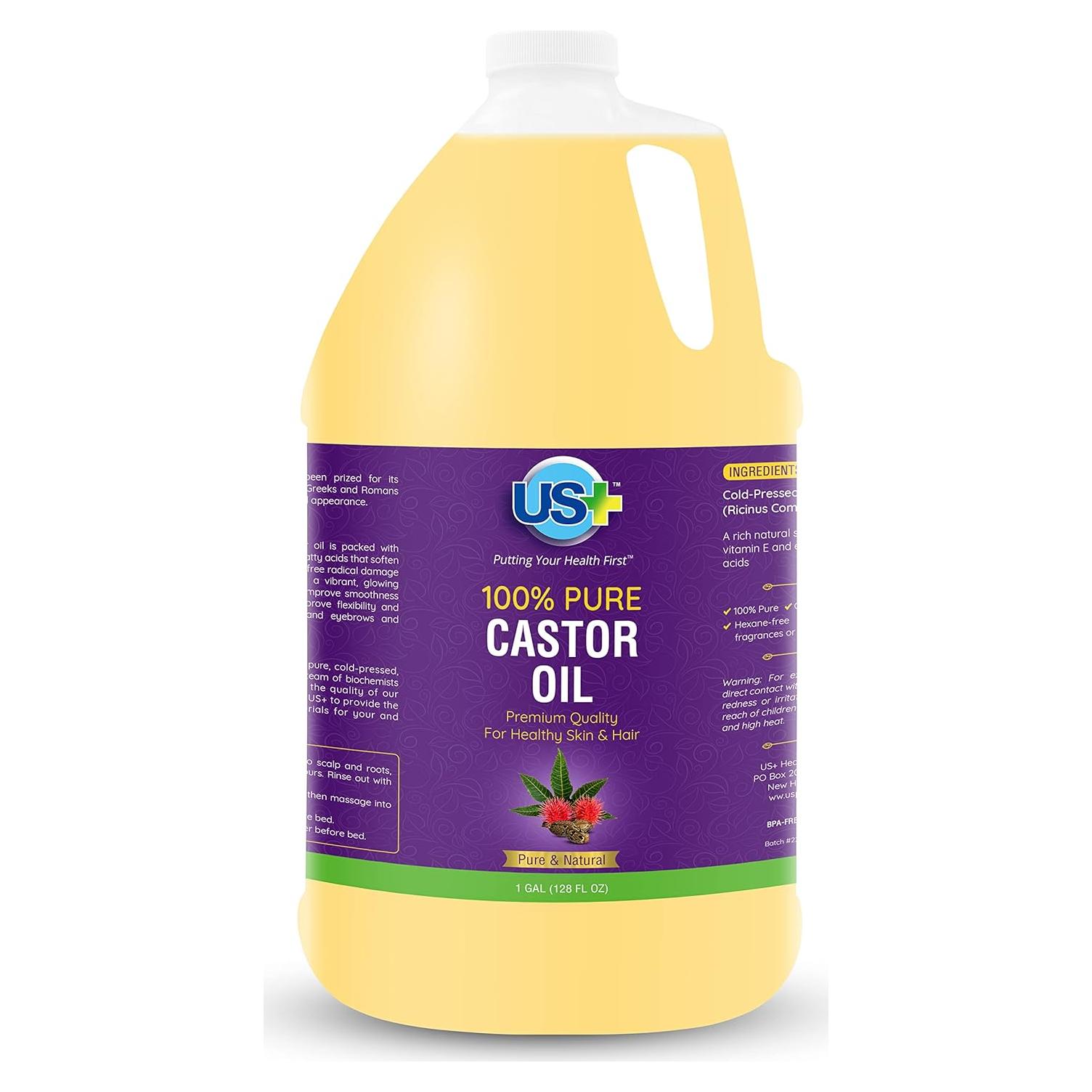 Aceite de Ricino Puro US+ Healthcare 3.785L Prensado en Frío