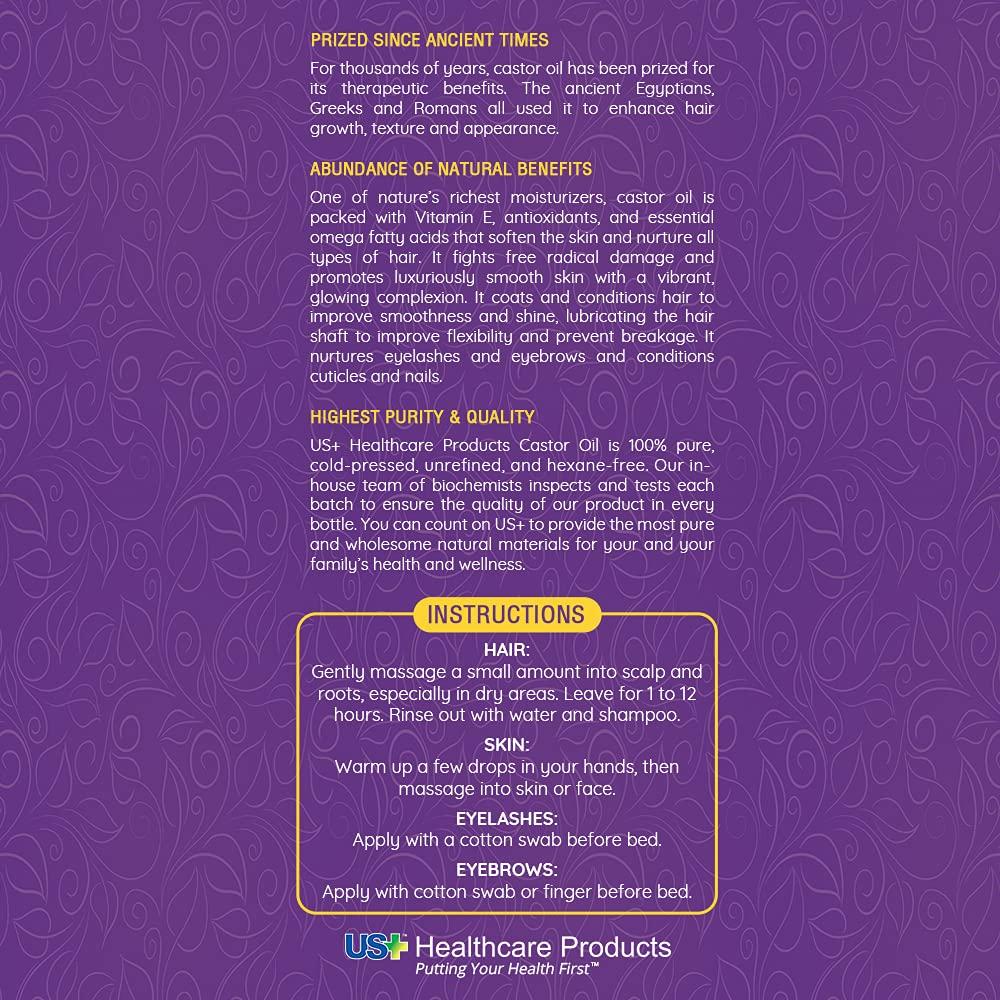 Aceite de Ricino Puro US+ Healthcare 3.785L Prensado en Frío