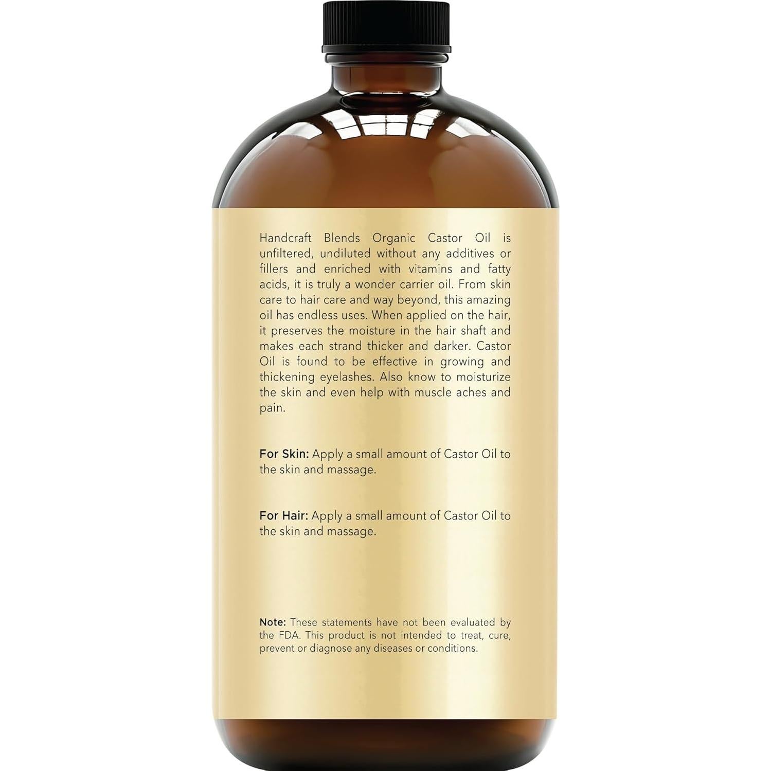 Aceite de Ricino Orgánico Handcraft Blends 473 ml - 100% Puro