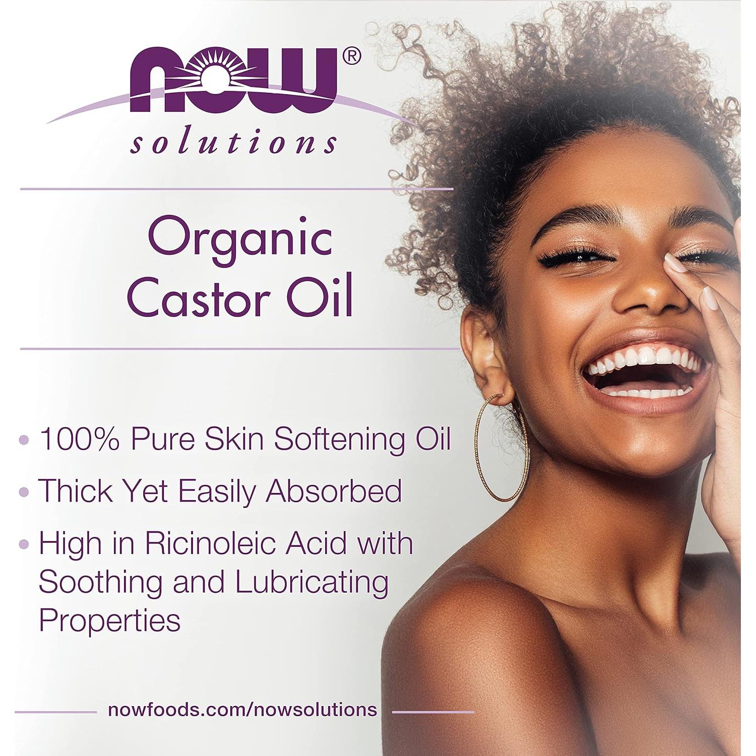 Aceite de Ricino Orgánico NOW 473 ml - Cuidado Piel y Cabello