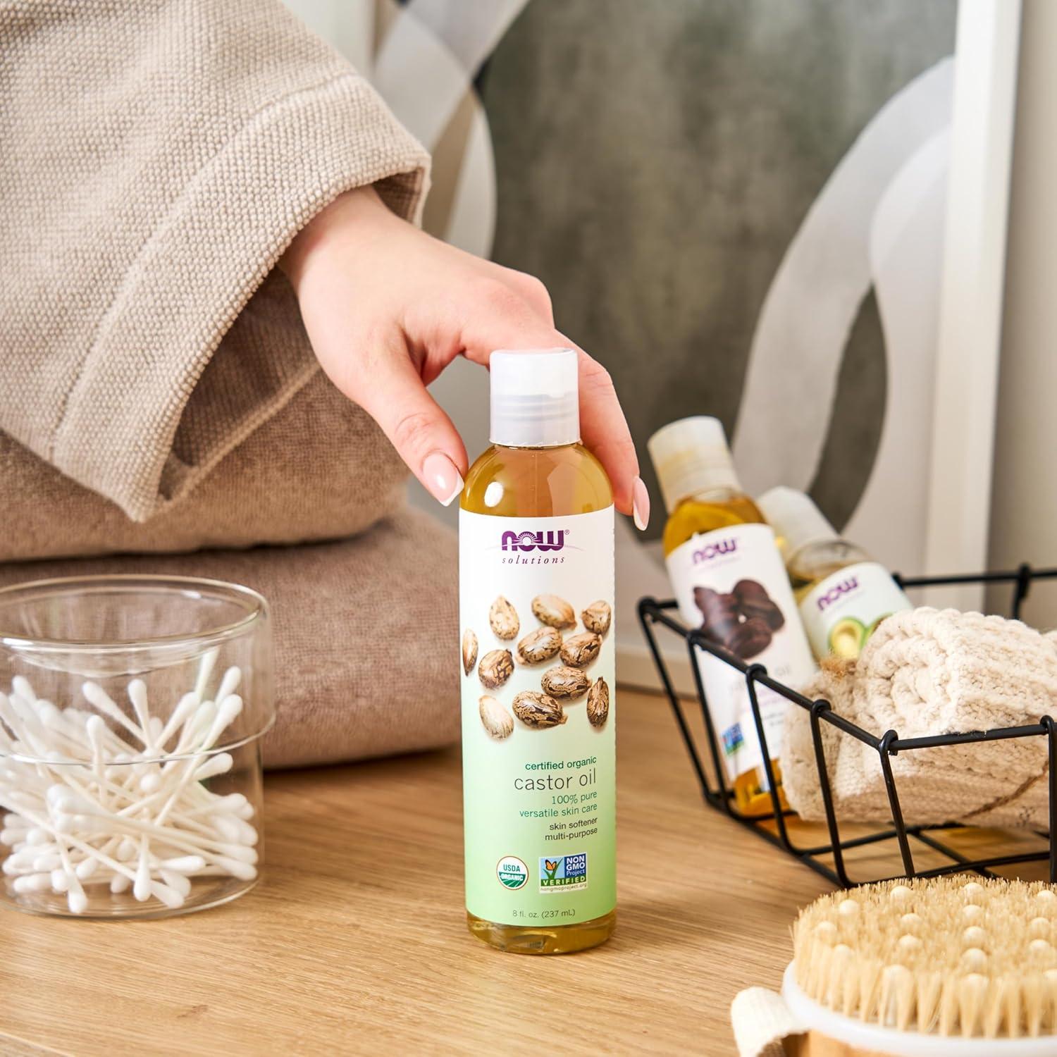 Aceite de Ricino Orgánico NOW 473 ml - Cuidado Piel y Cabello