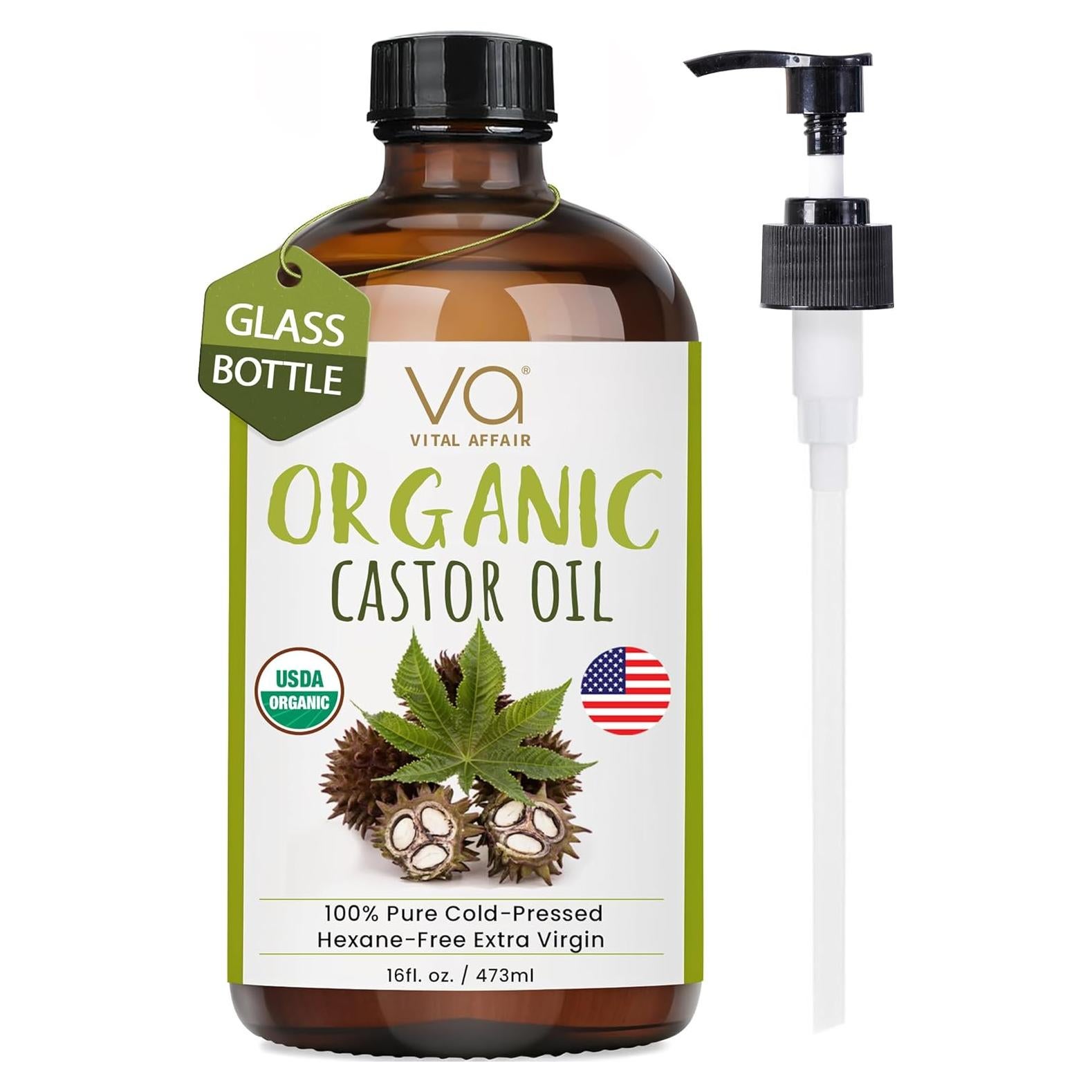 Aceite de Ricino Orgánico Prensado en Frío Vital Affair 473ml