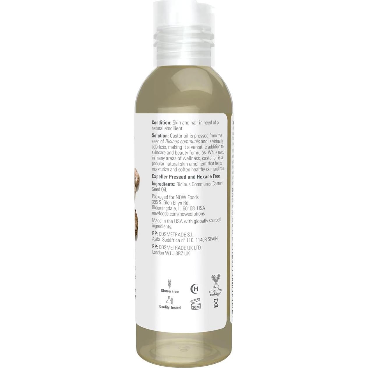 Aceite de Ricino 100% Puro NOW Foods 118.3 ml Cuidado Piel