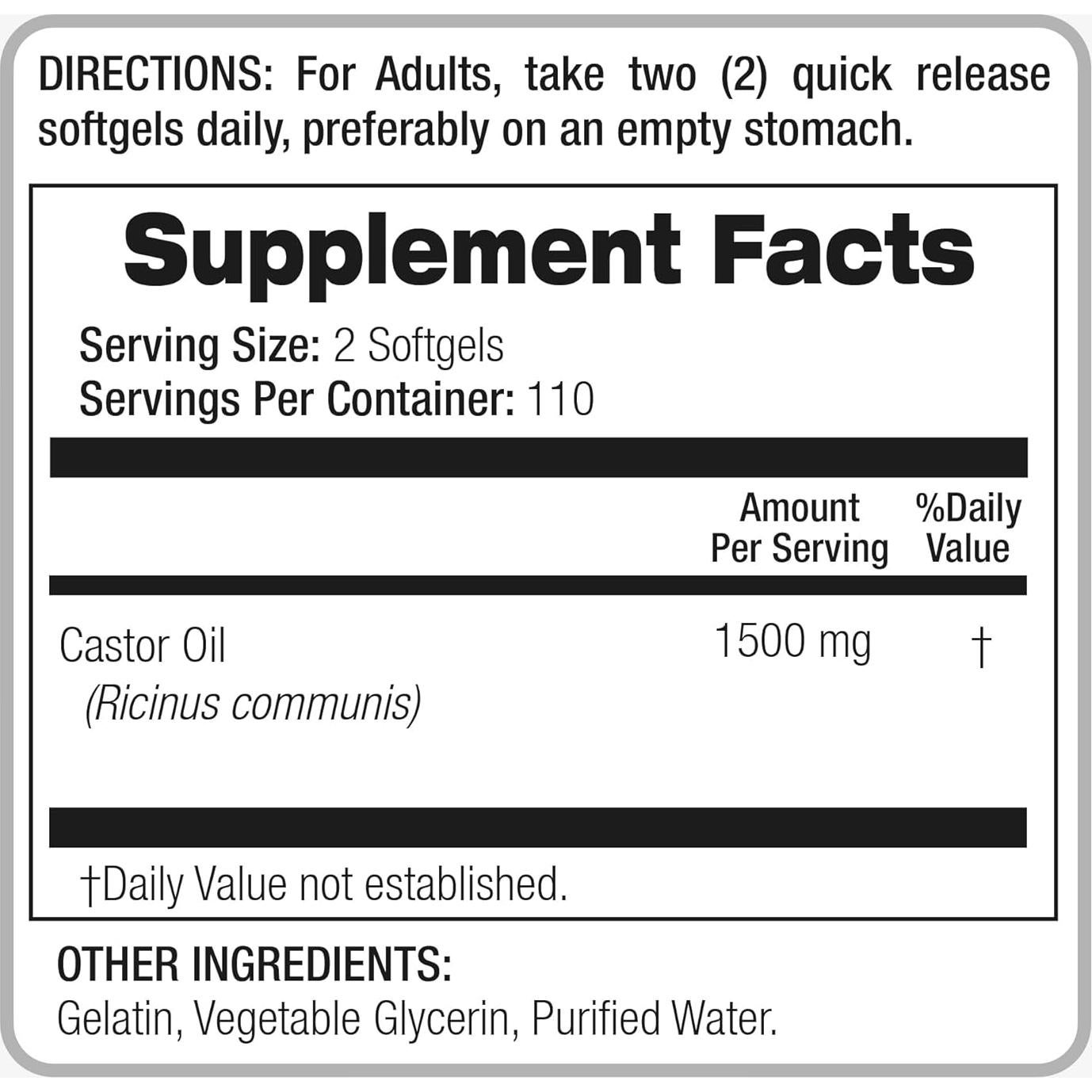 Suplemento de Aceite de Ricino Orgánico FITO MEDIC'S 220 Geles