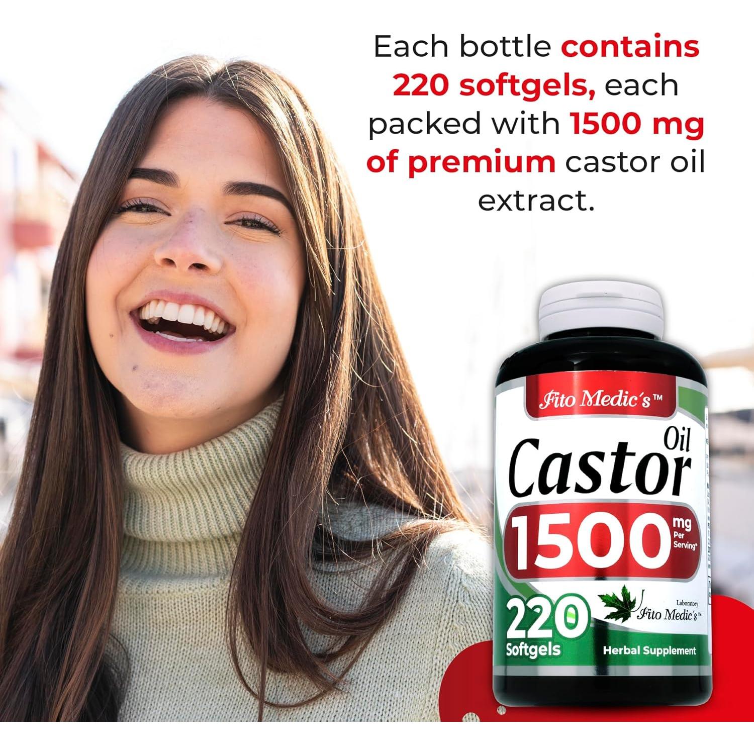 Suplemento de Aceite de Ricino Orgánico FITO MEDIC'S 220 Geles