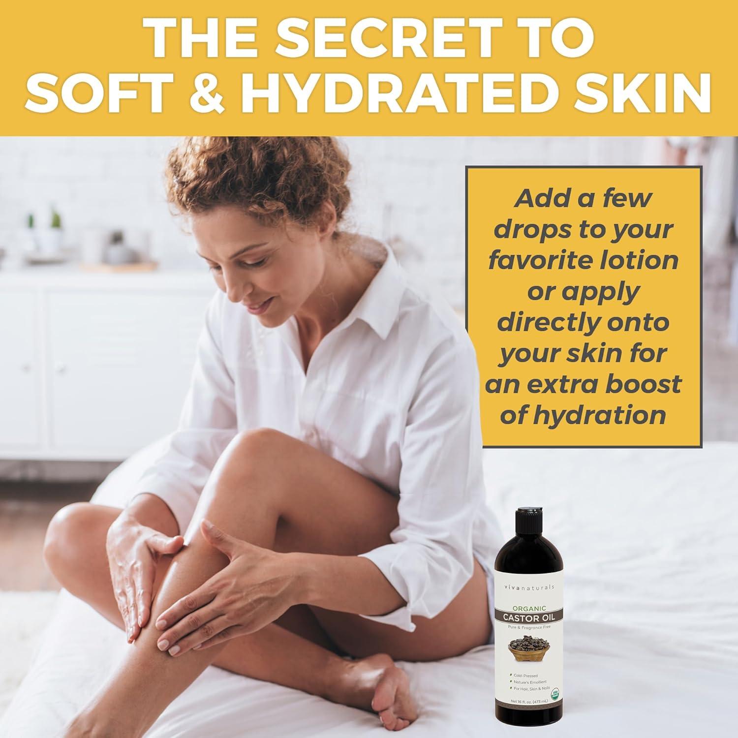 Aceite de Ricino Orgánico Viva Naturals 473 ml para Pestañas y Cejas