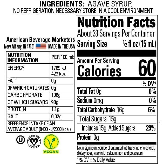 Néctar de Agave Azul Orgánico Reál - 3 Botellas de 500 ML