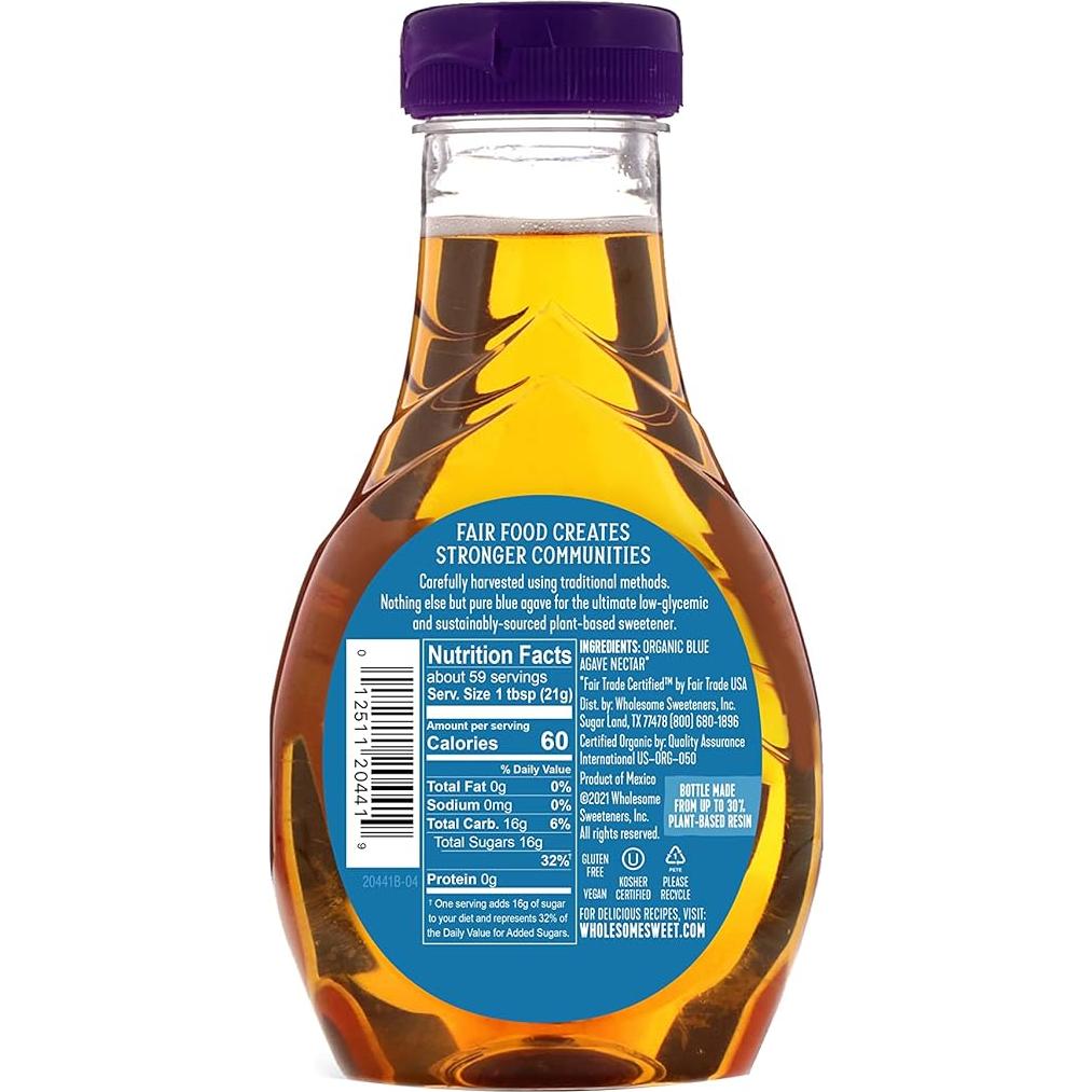 Néctar de Agave Azul Orgánico Wholesome 1244g Comercio Justo