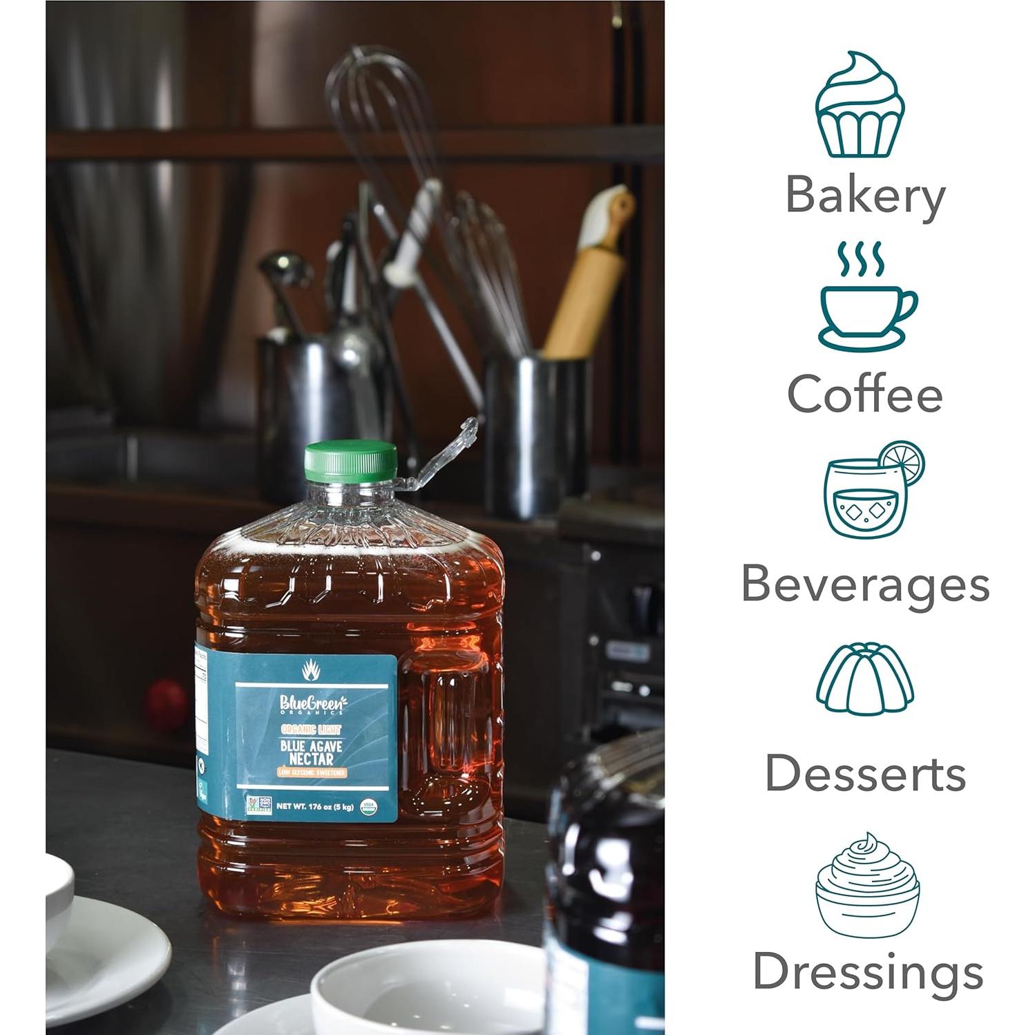 Jarabe de Agave Orgánico Azul Verde 5.22L Sin Gluten