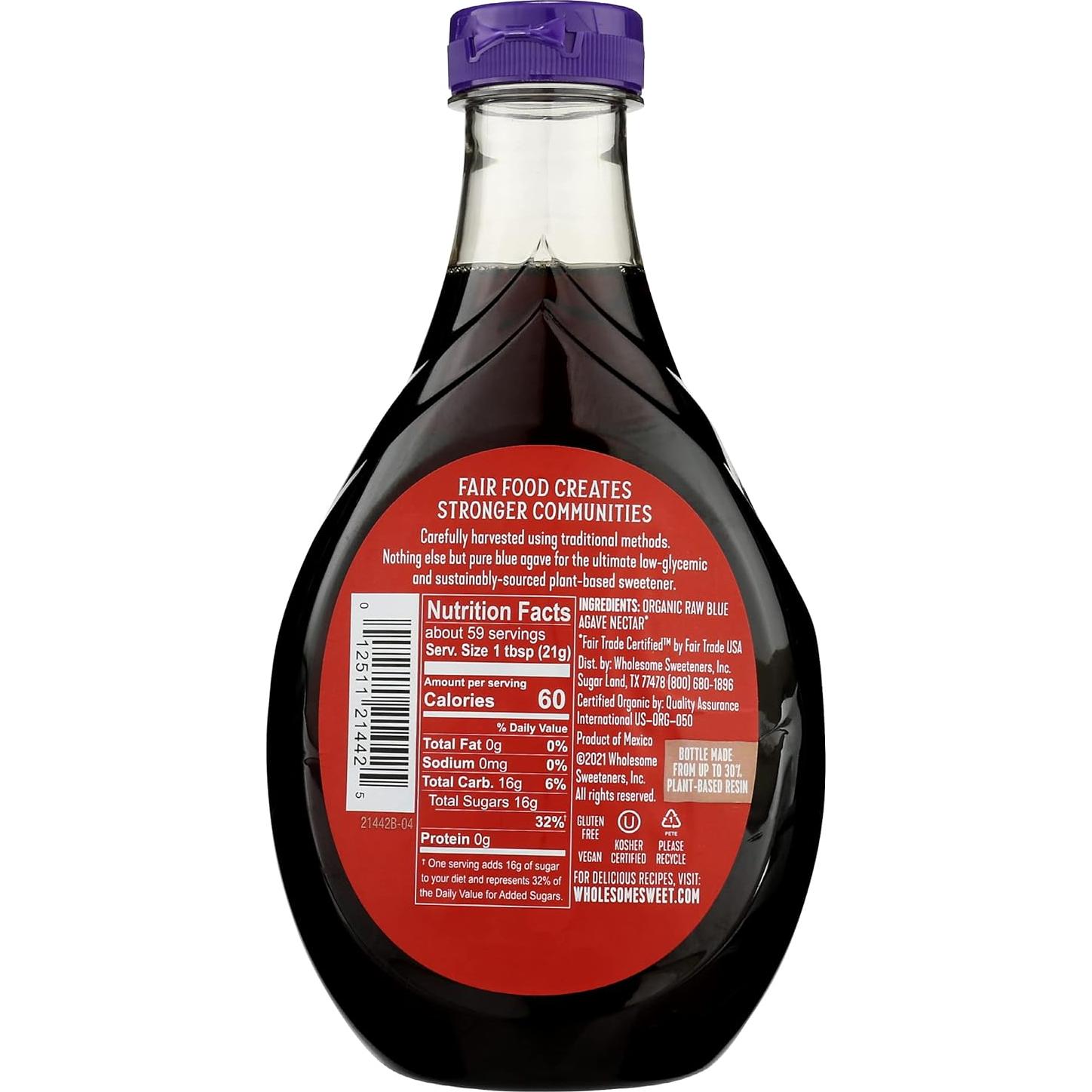 Néctar de Agave Azul Crudo Orgánico Wholesome 1244g