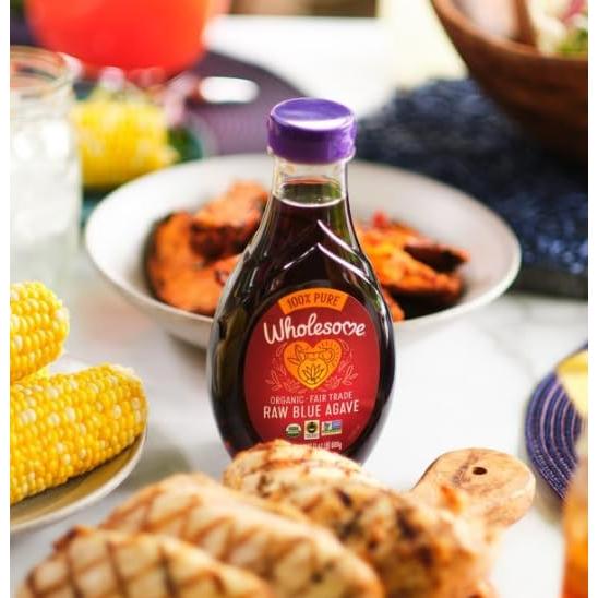 Néctar de Agave Azul Crudo Orgánico Wholesome 330g Comercio Justo