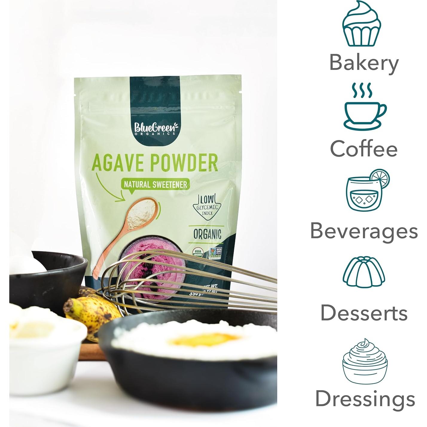 Polvo de Agave Orgánico AZUL VERDE 0.35 Kg Keto Vegano