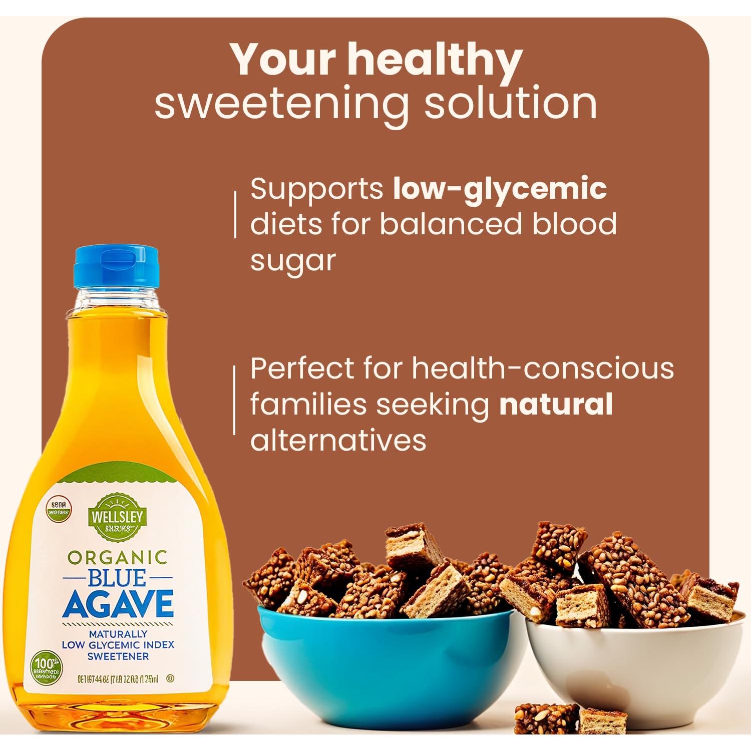 Jarabe de Agave Azul Orgánico Wellsley Farms 1240 g - Bajo Índice Glucémico