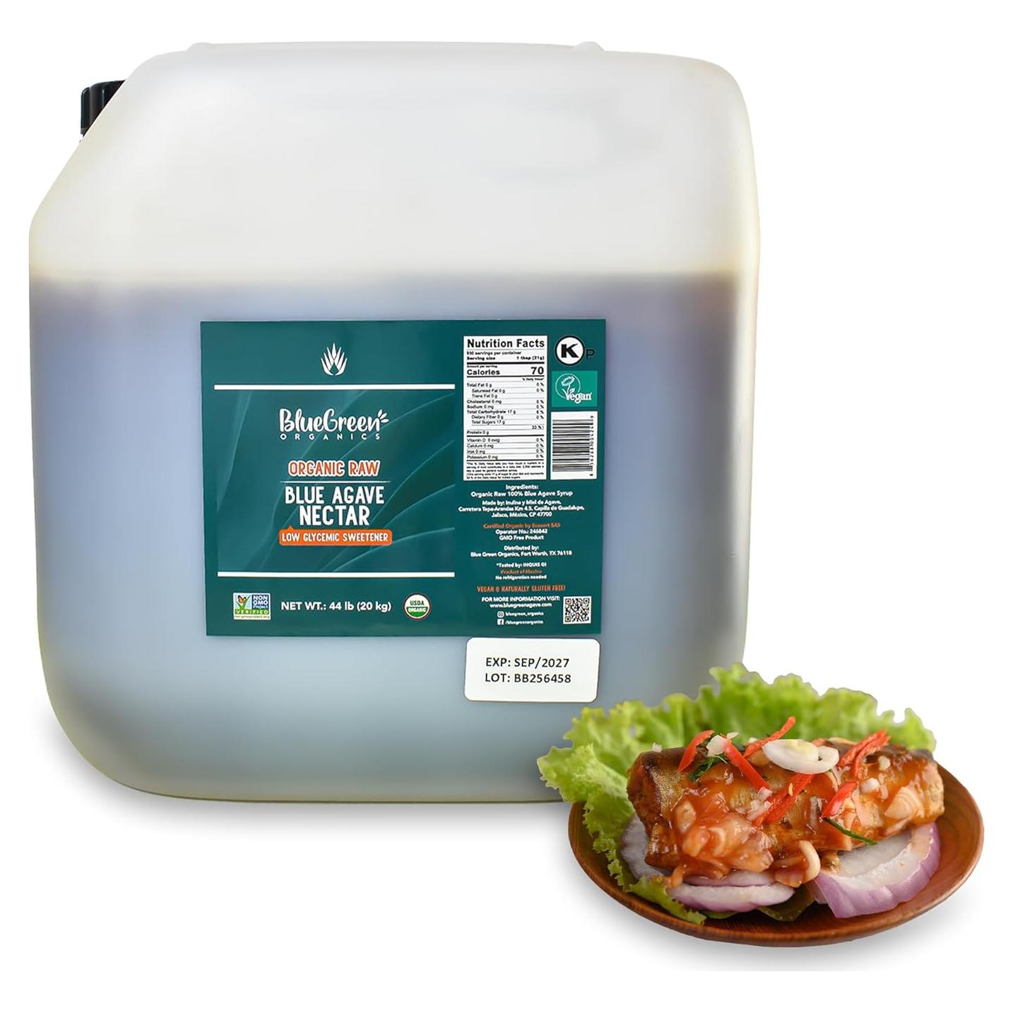 Jarabe de Agave Orgánico Azul Verde 19.96 kg Sin Gluten