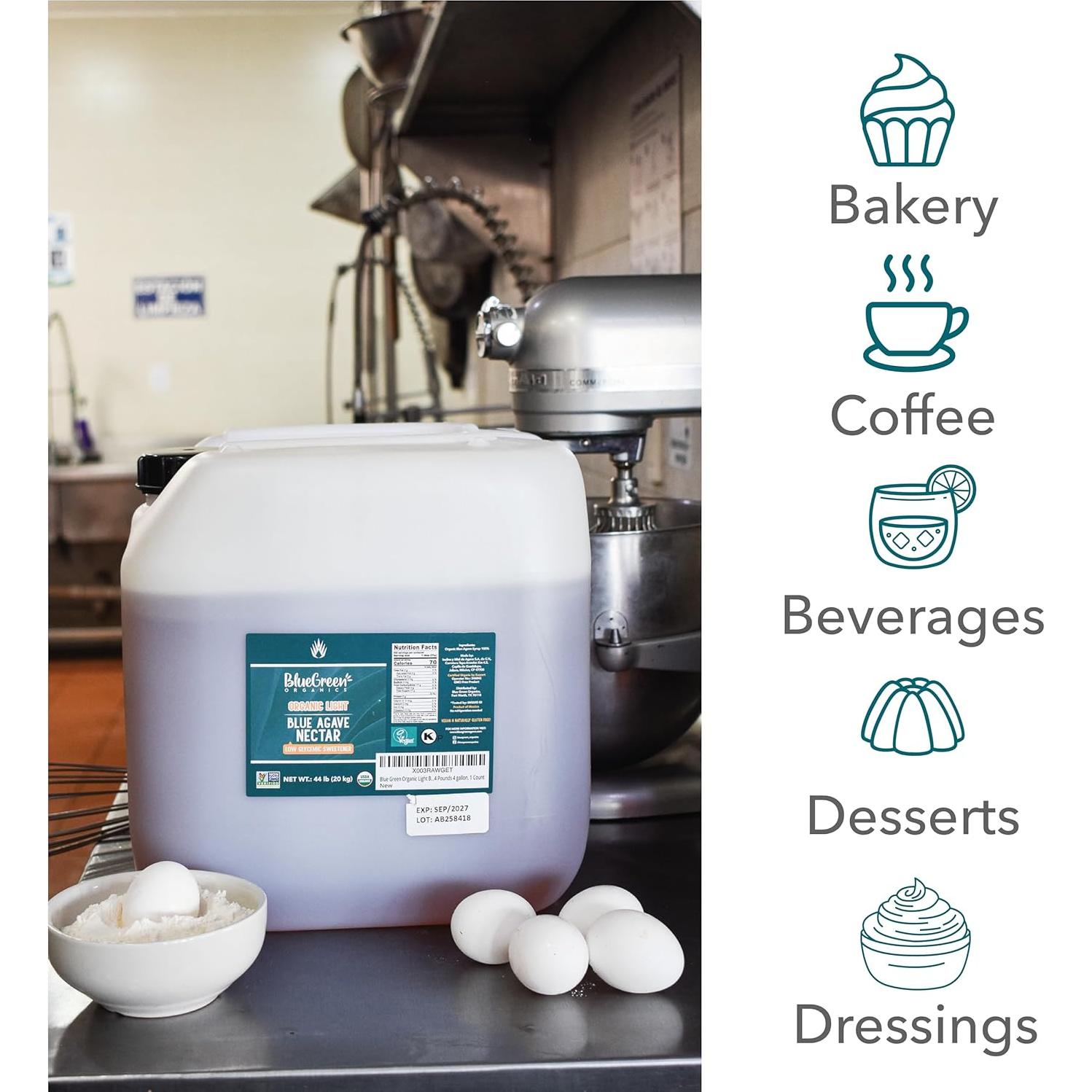 Jarabe de Agave Orgánico Azul Verde 19.96 kg Sin Gluten