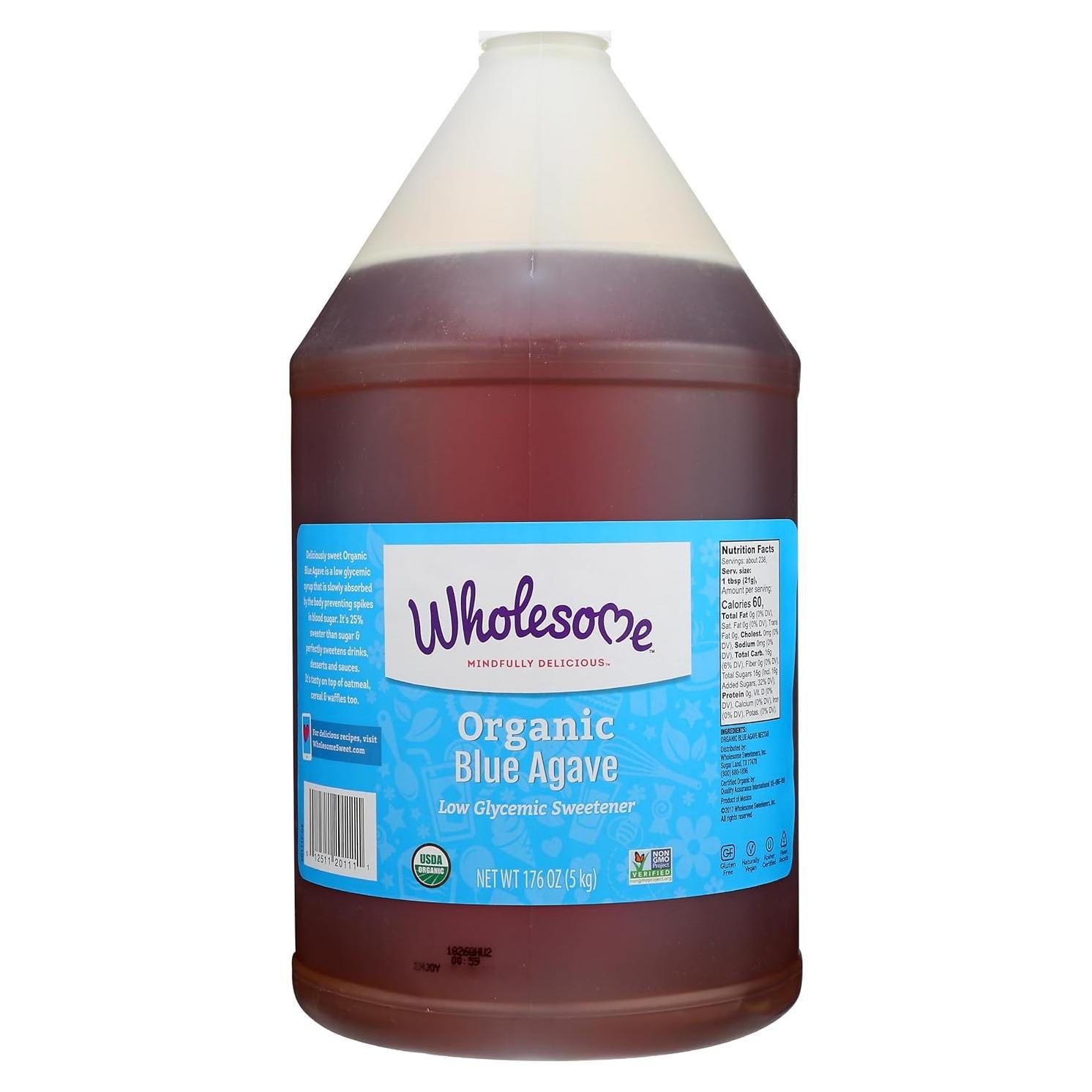 Edulcorante Orgánico de Agave Azul Wholesome 5L - Sin Gluten