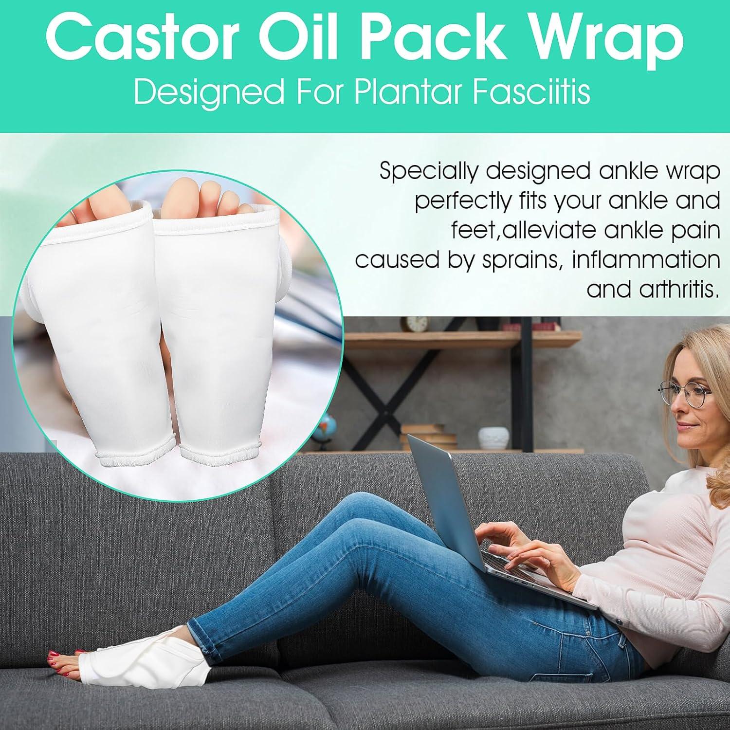 Envoltura de Aceite de Ricino Lusofie para Tobillos 2 Pcs