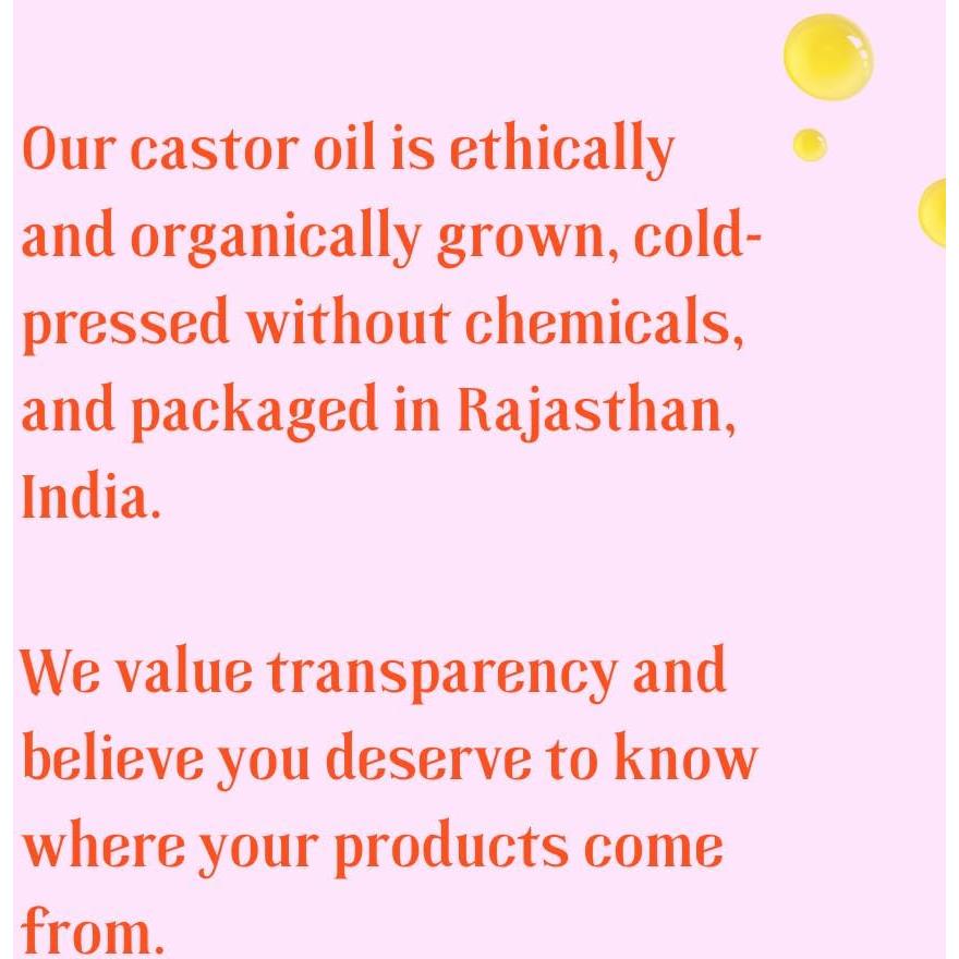 Botella de vidrio con rodillo de aceite de ricino 100% puro - 59g