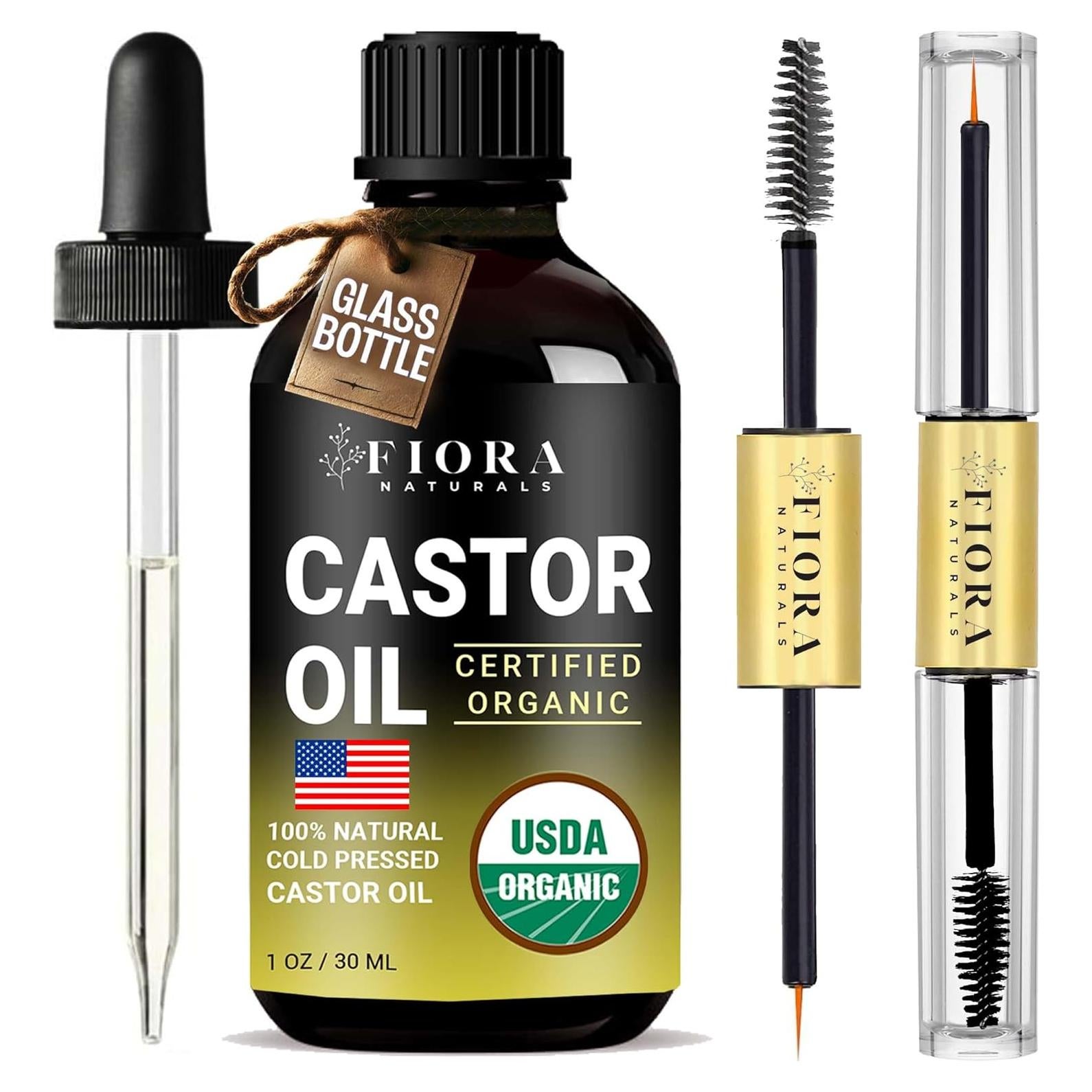 Aceite de Ricino Orgánico Prensado en Frío 473ml Fiora Naturals