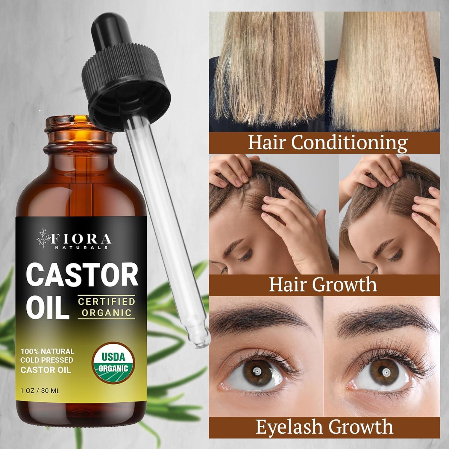 Aceite de Ricino Orgánico Prensado en Frío 473ml Fiora Naturals