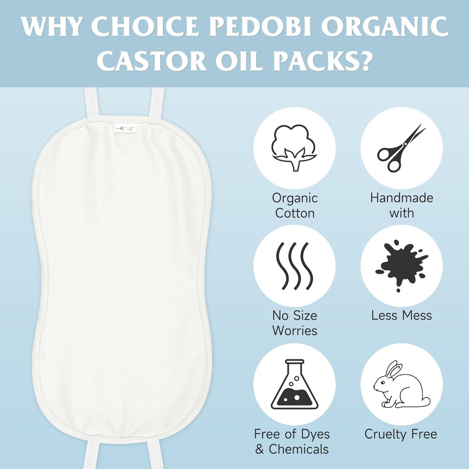 Envoltura de Aceite de Ricino Orgánico Pedobi - Blanca, 60"