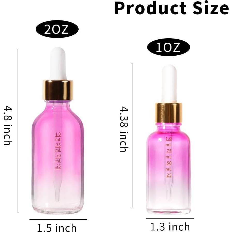 Juego de 4 Botellas de Cuentagotas de Vidrio StellaCare 60ml