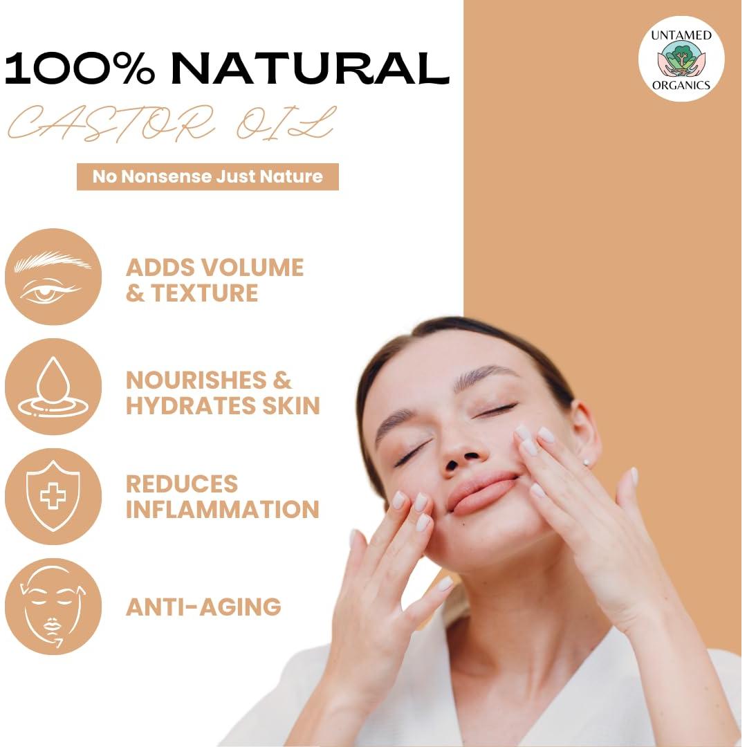 Aceite de Ricino Orgánico Roll On Untamed 30ml - Hidratante y Crecimiento
