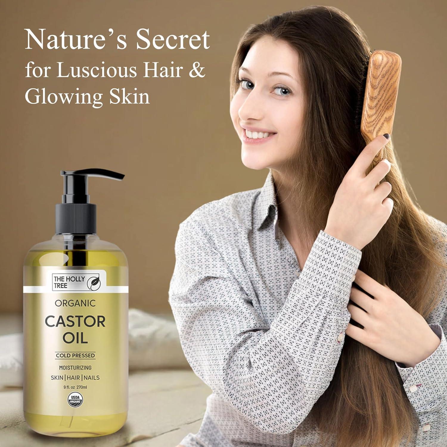 Aceite de Ricino Orgánico Prensado en Frío 270 ml - 100% Puro