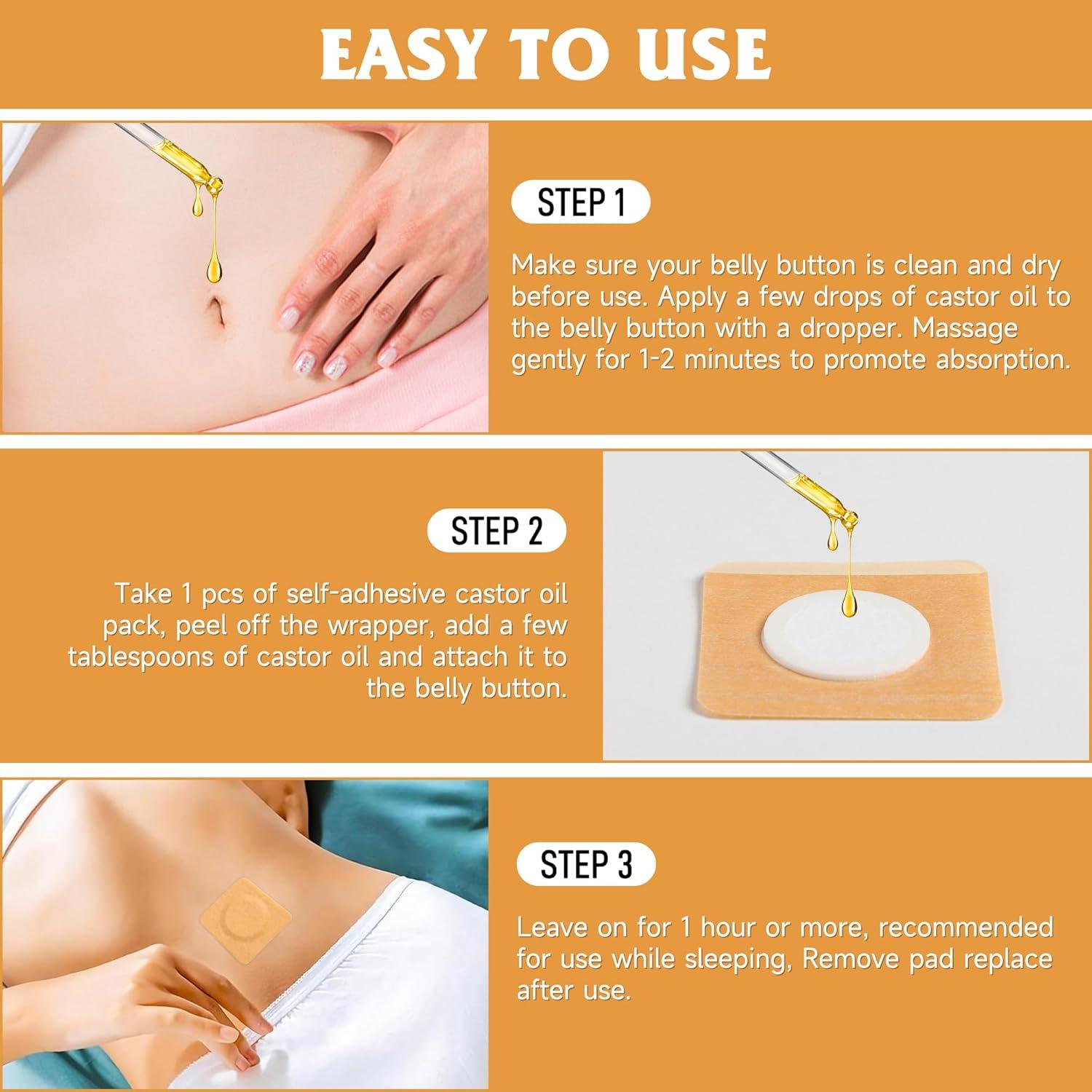 30 Parches de Aceite de Ricino Orgánico Pilviset - Autoadhesivos