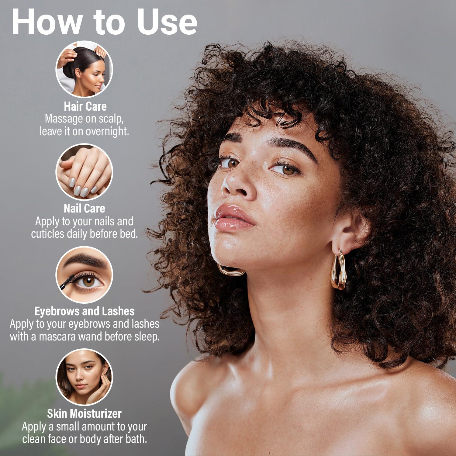 Aceite de Ricino Orgánico SoulSpa Puro 473 ml - Crecimiento Cabello y Piel