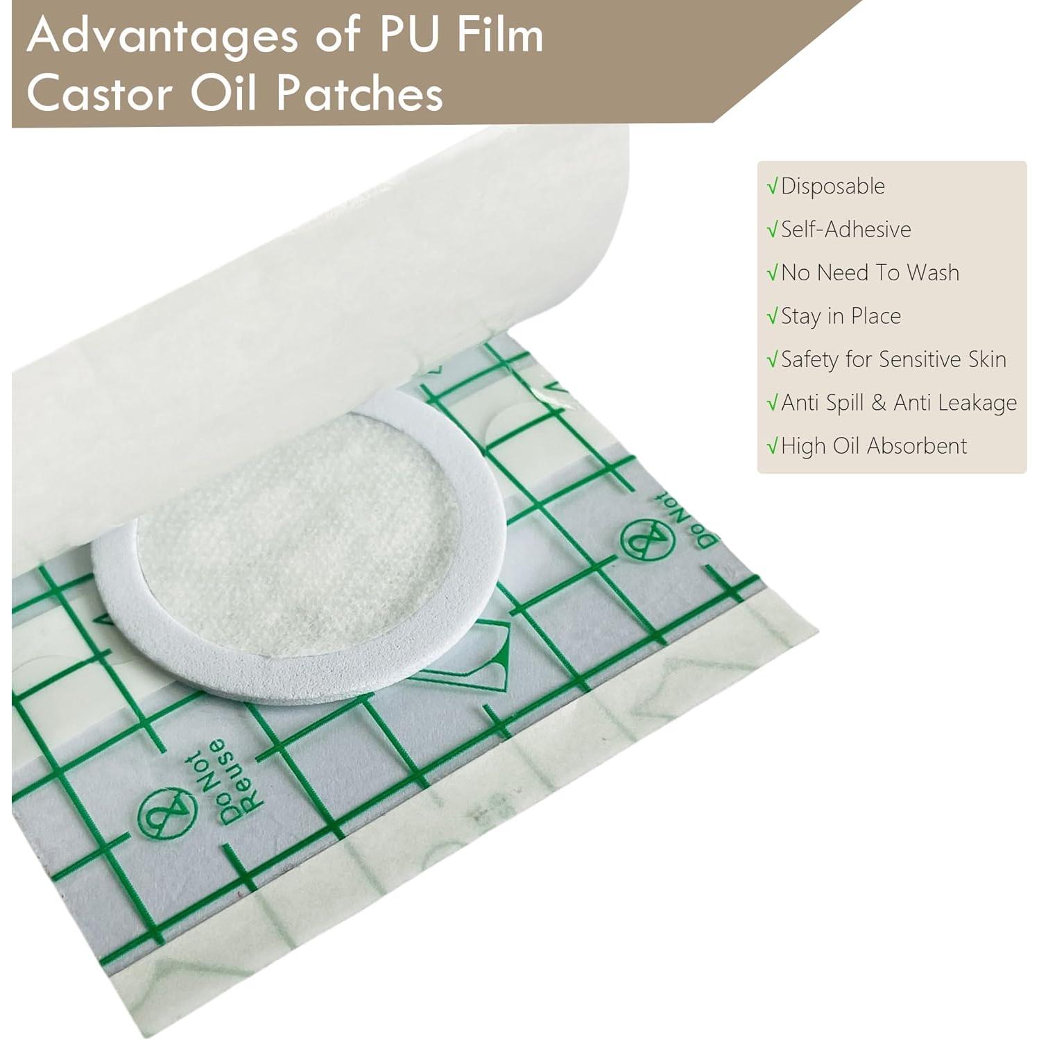 54 Parches de Aceite de Ricino Orgánico MAIBAO - Sin Lavado, Impermeables