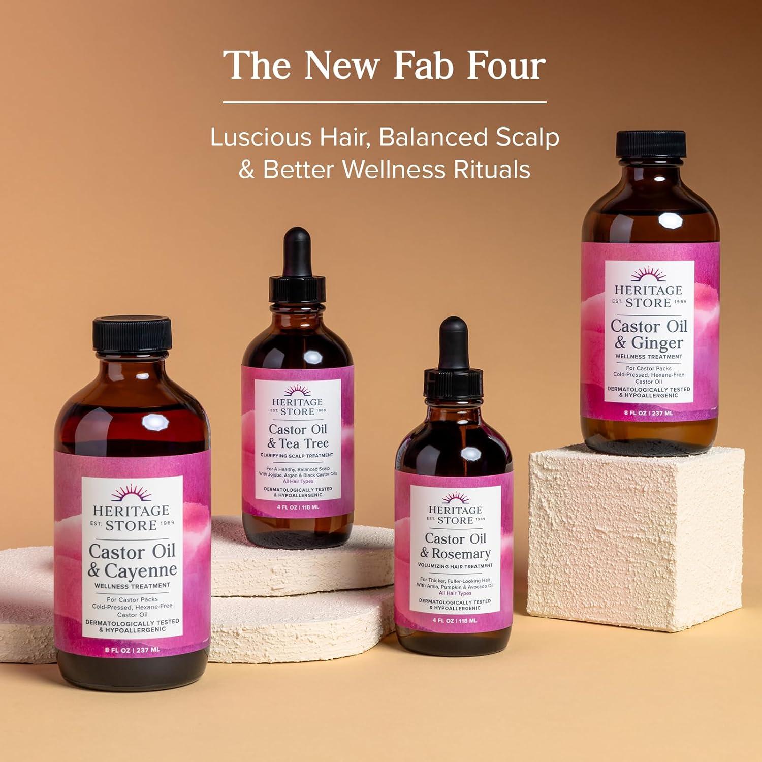 Aceite de Ricino Orgánico Heritage Store con Cayena 227 ml