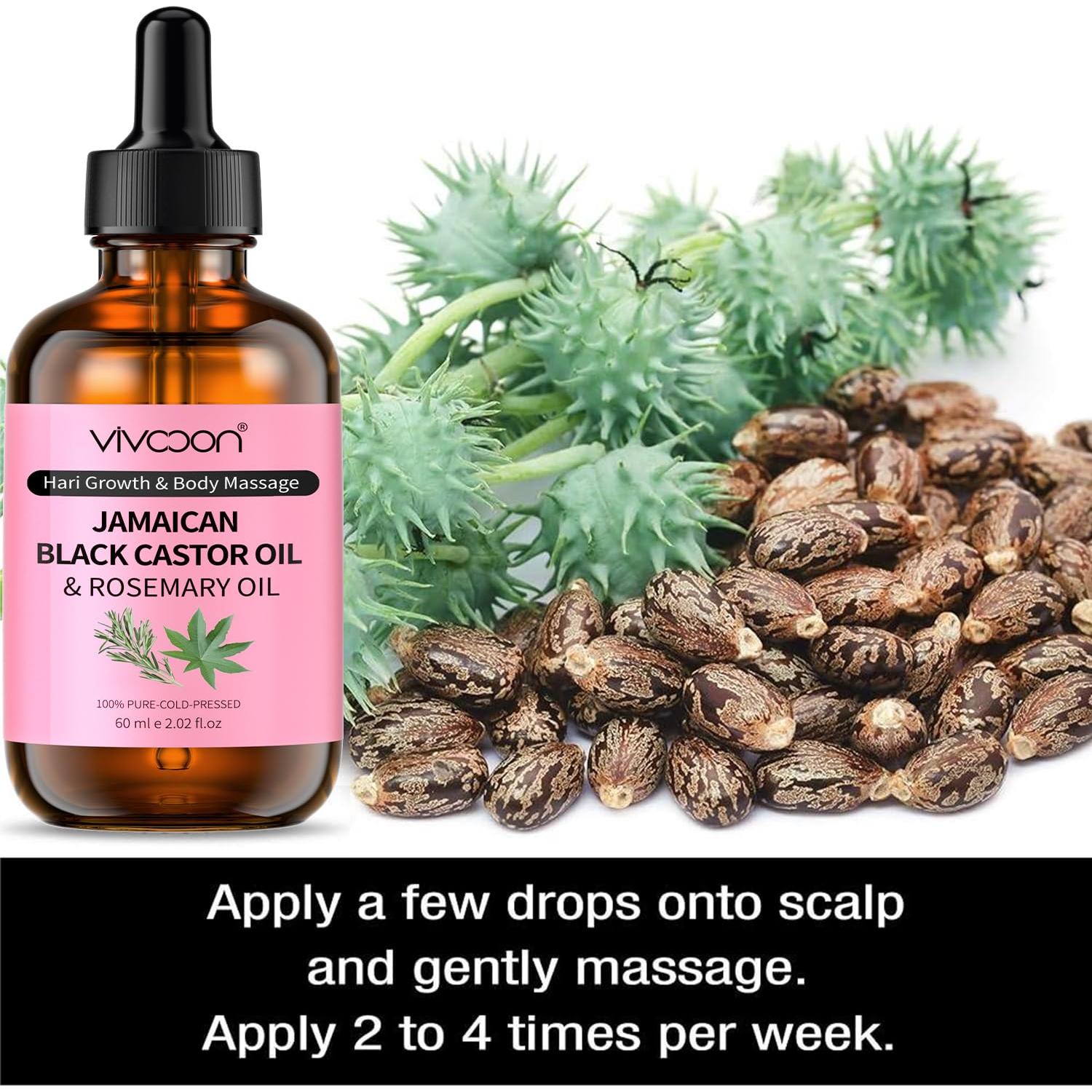 Aceite de Ricino Negro Orgánico Jamaicano Vivccon 132g