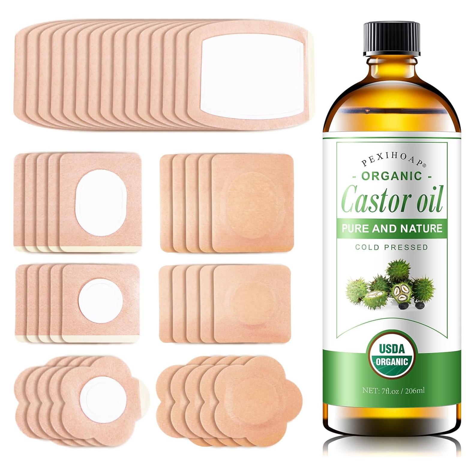 30 Piezas Parche Adhesivo Aceite de Ricino Orgánico Pexihoap