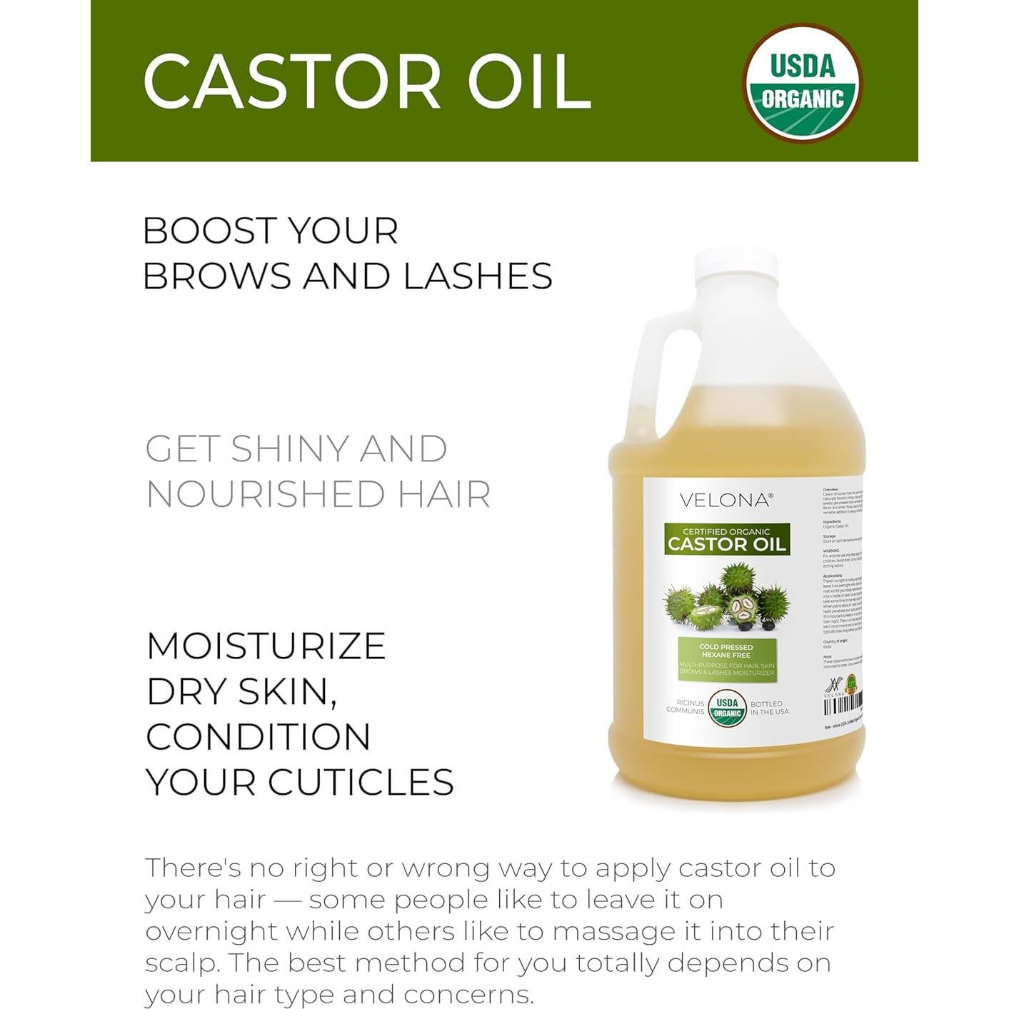 Aceite de Ricino Orgánico Velona 3.63 kg - Hidratante Natural