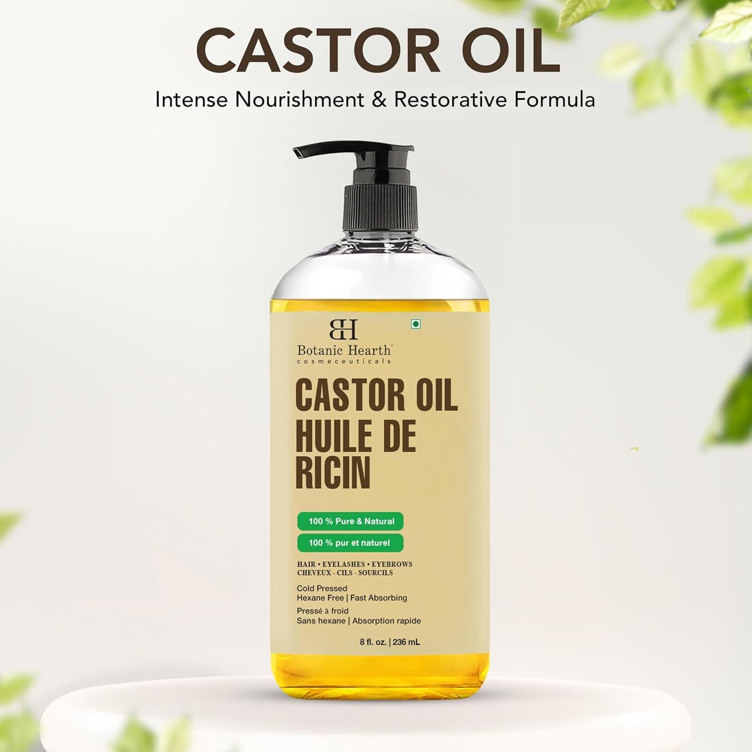 Aceite de Ricino Botanic Hearth 240ml - 100% Puro y Orgánico