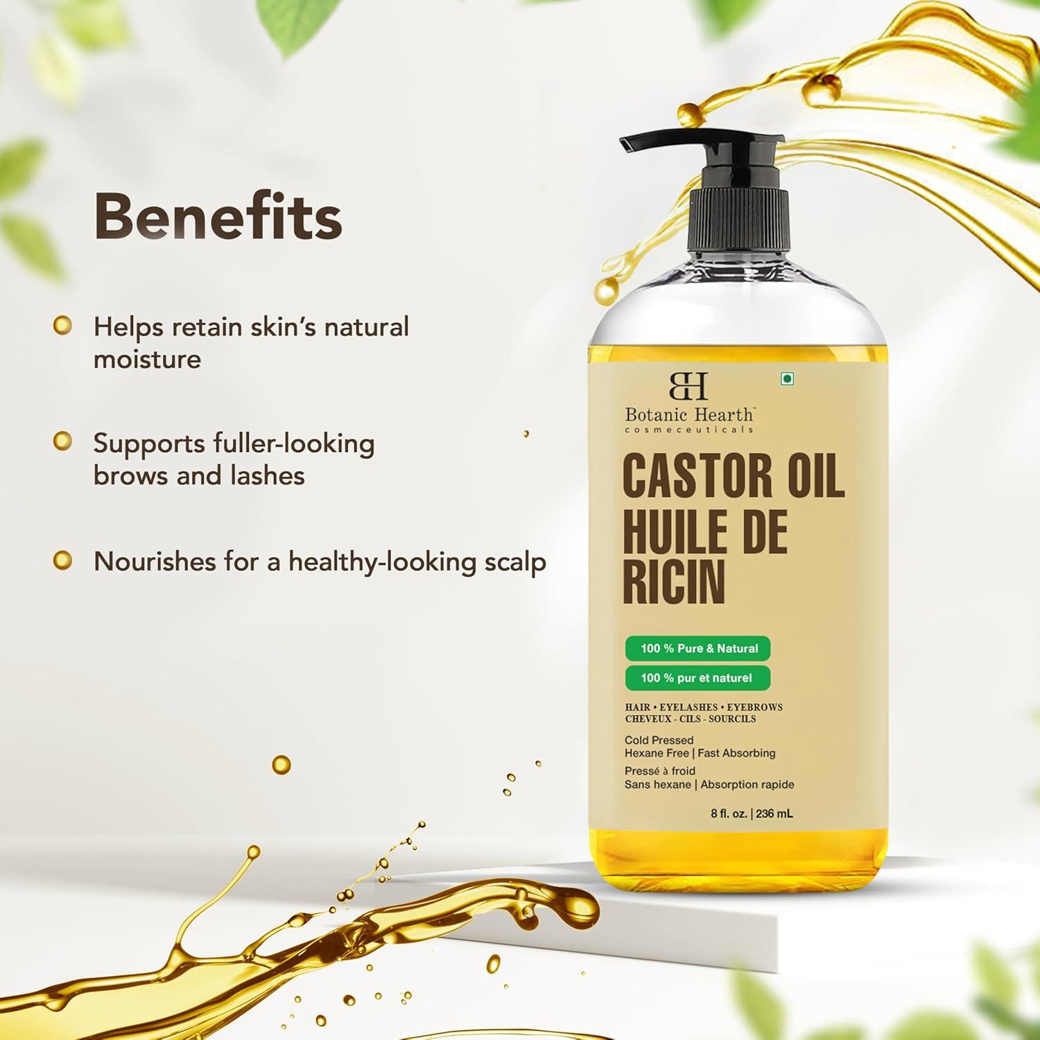 Aceite de Ricino Botanic Hearth 240ml - 100% Puro y Orgánico