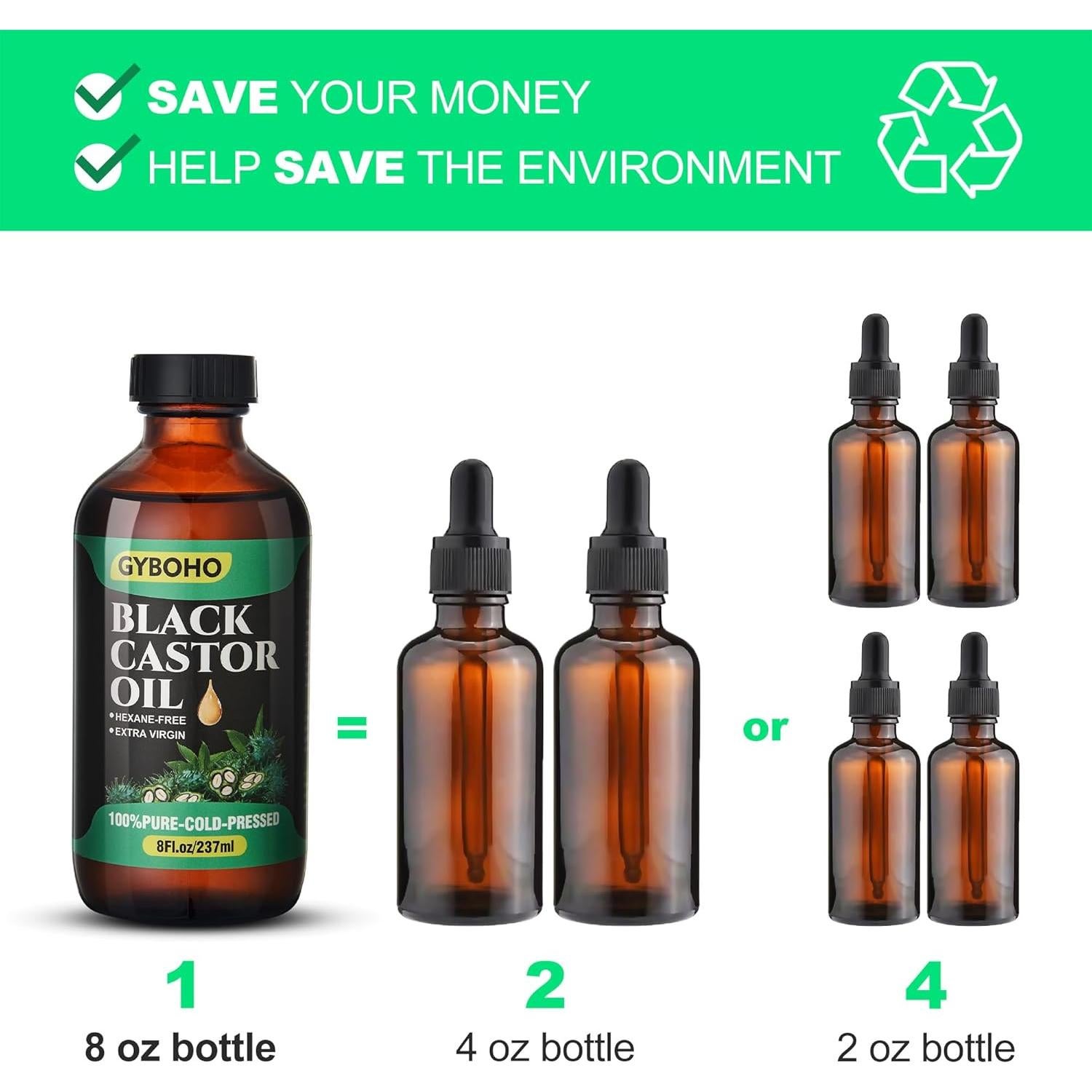 Aceite de Ricino Negro Jamaicano GYBOHO 237ml Crecimiento Cabello