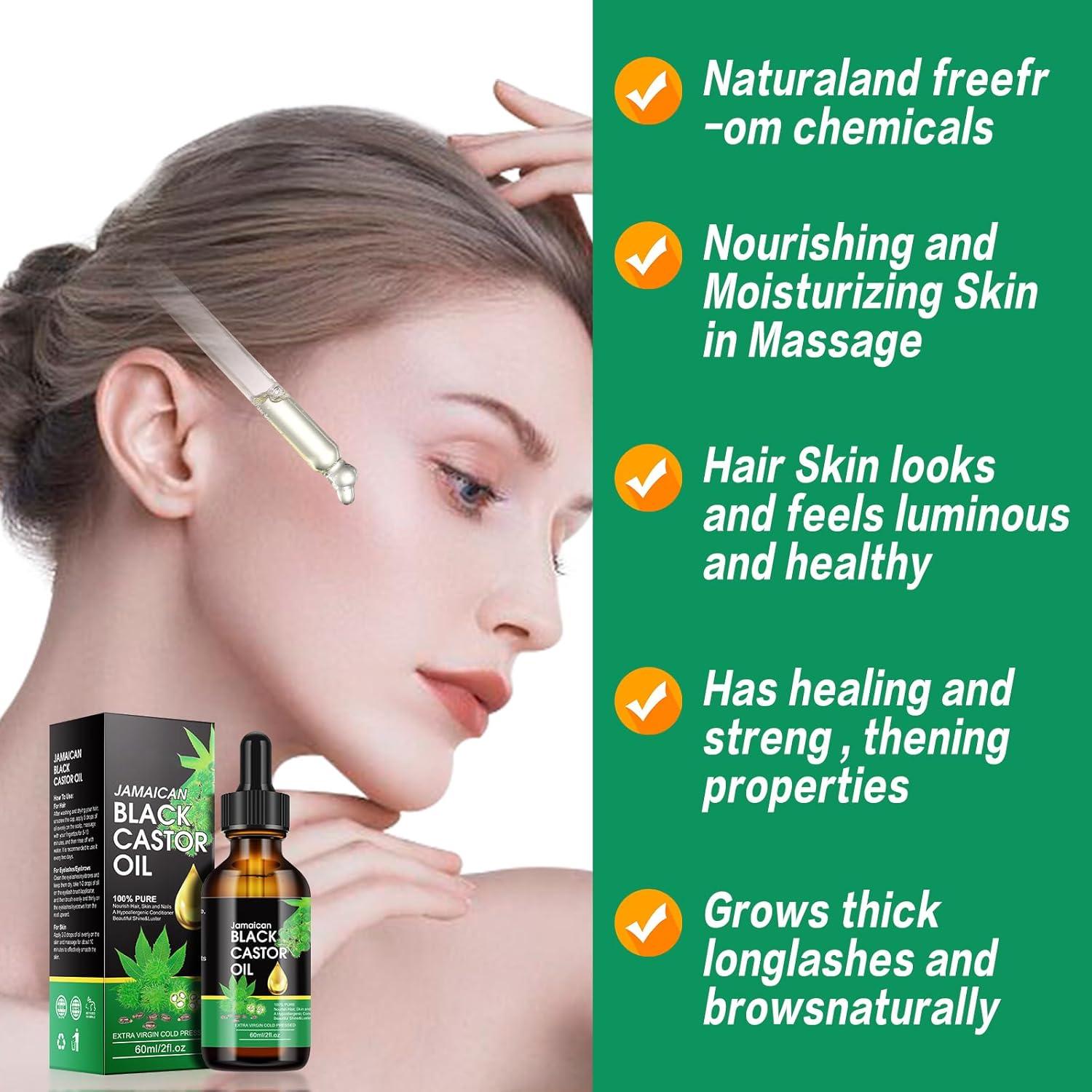 Aceite de Ricino Negro Jamaicano 100% Puro 59 ml - Crecimiento Cabello