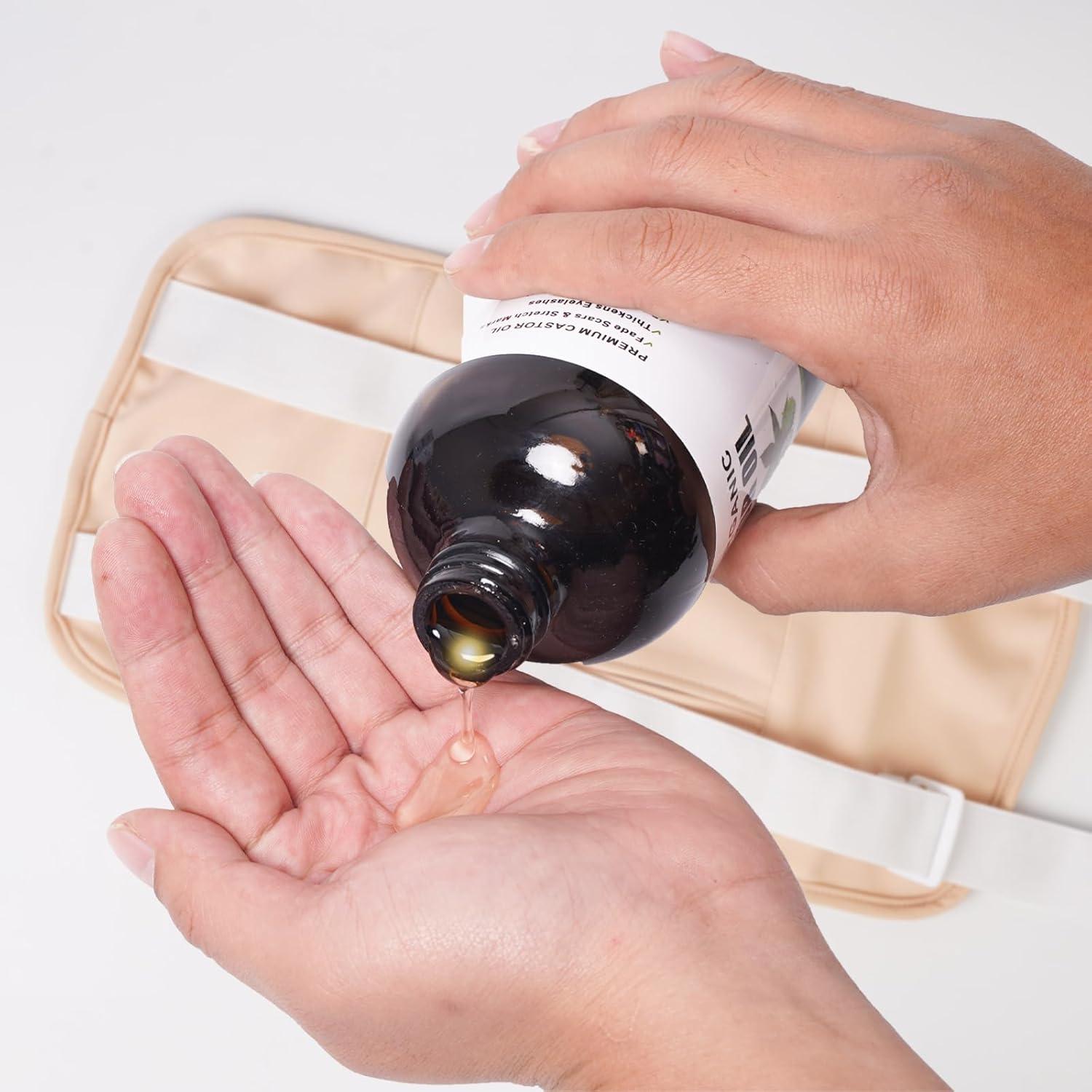 Kit de Aceite de Ricino Orgánico 473ml + Envolturas de Algodón