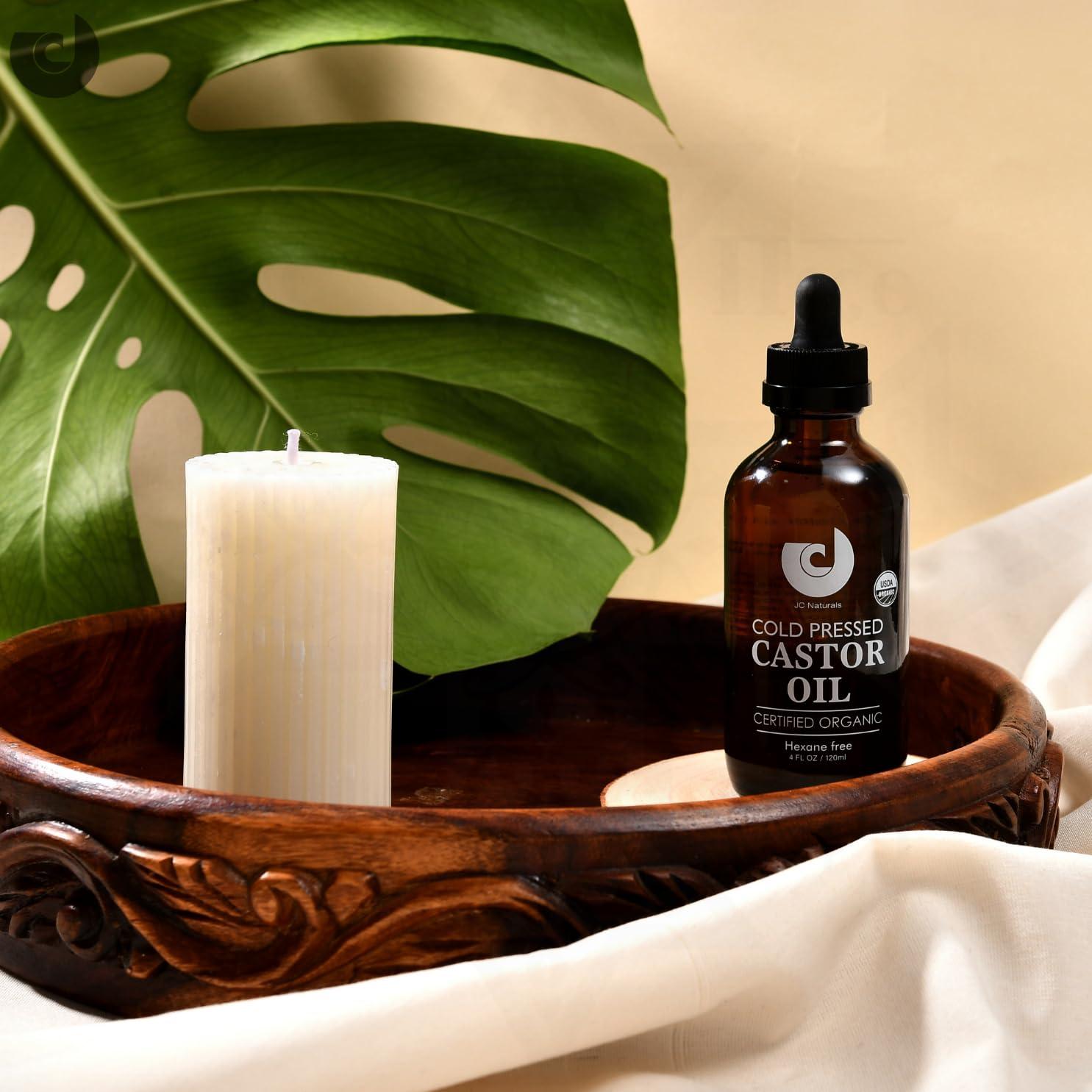 Aceite de Ricino Orgánico 118ml JC Naturals - 100% Puro, Prensado en Frío