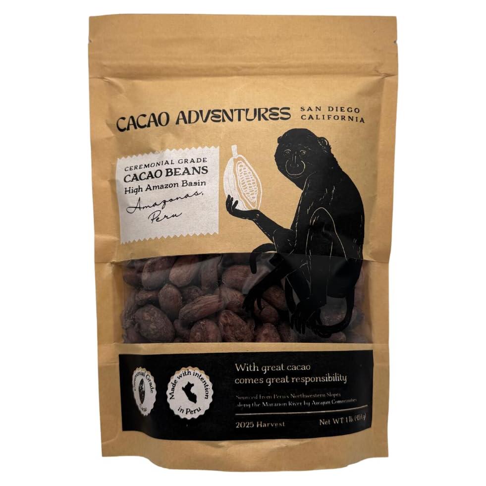 Frijoles de Cacao Enteros Crudos Cacao Adventures 0.45 kg