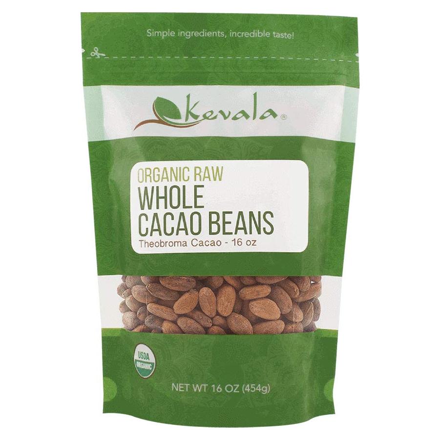 Frijoles de Cacao Enteros Orgánicos Kevala 0.45 kg - Vegano, Sin Gluten